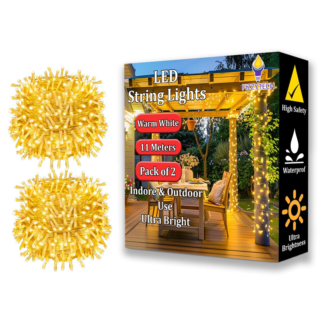 fizzytech 40 LED Rice Light for Decoration Strip and Series Light for Diwali Christmas Lights of Home Decoration, Bedroom Weddin