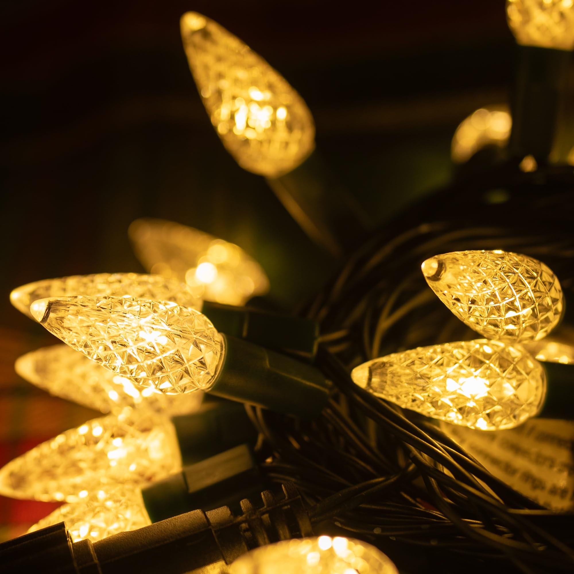 Dazzle Bright C6 Christmas String Lights, 200 Led 66 Ft Waterproof Connectable String Lights With Timer, 8 Modes Christmas Light