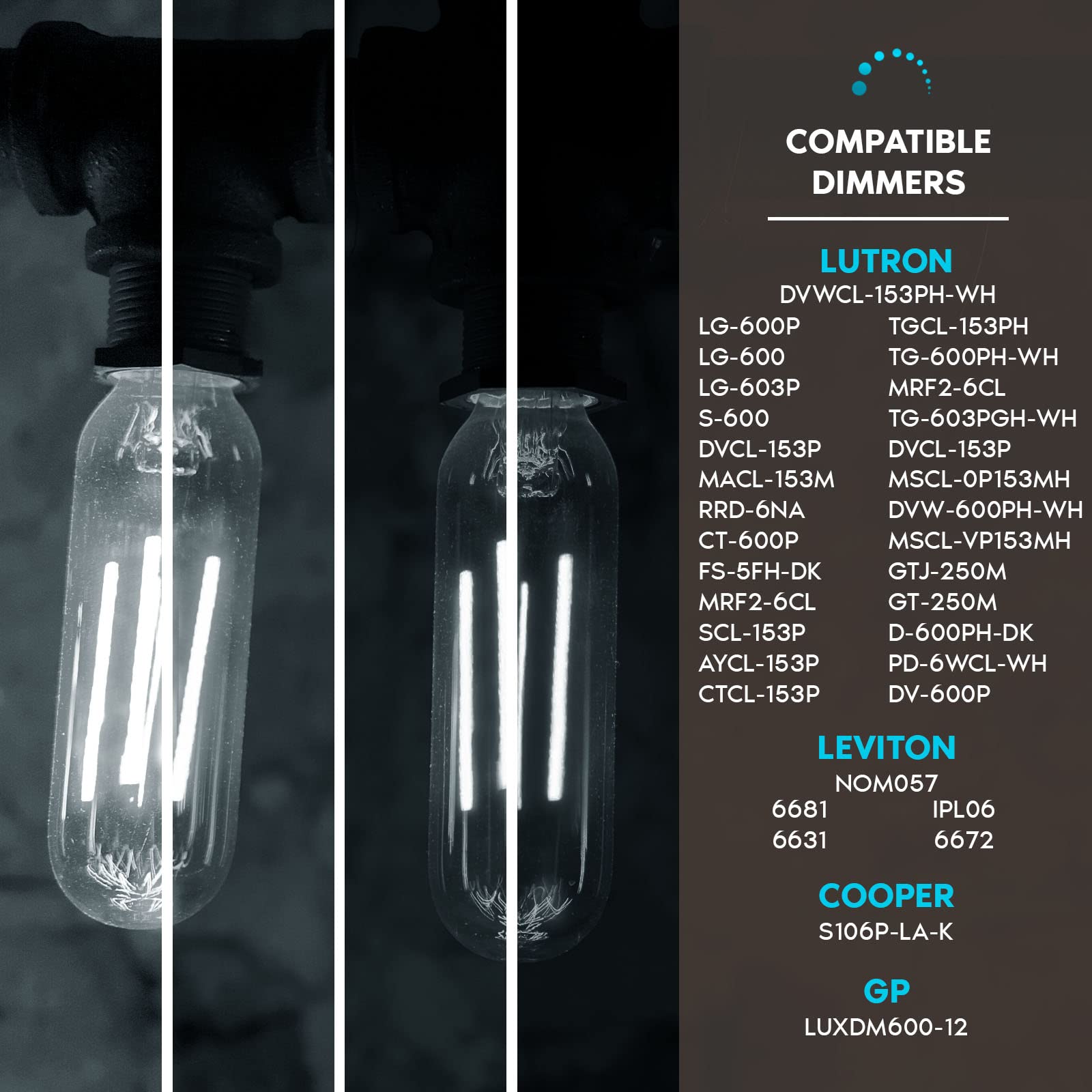 Luxrite Vintage T9 Led Tube Light Bulbs 60W Equivalent, 5000K Bright White, 550 Lumens, Dimmable Edison Tubular Light Bulbs 5W,