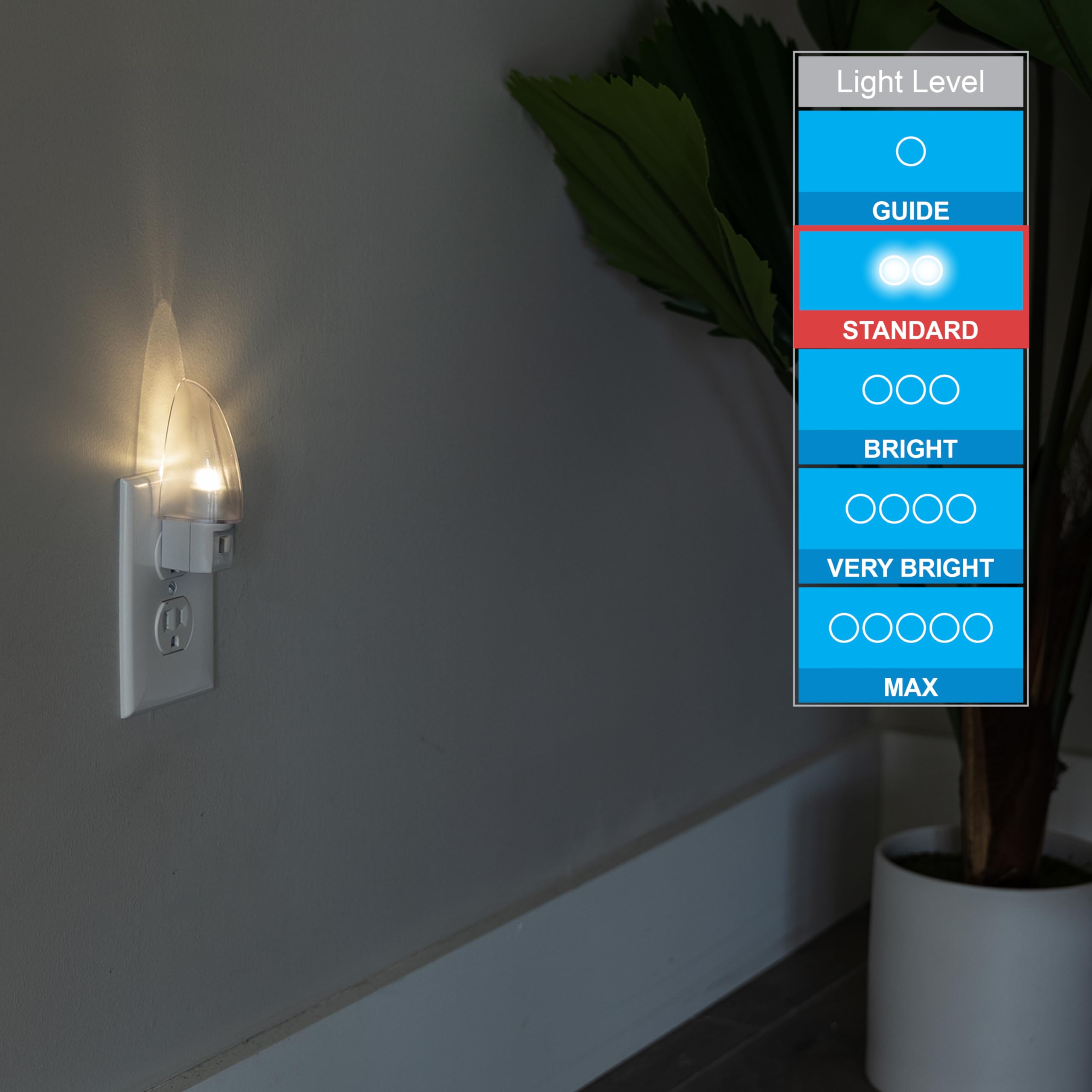 Lights By Night Led Night Light, Plug-In, Manual On/Off , Warm White, Ul-Certified, Energy Efficient, Ideal Nightlight For Bedro