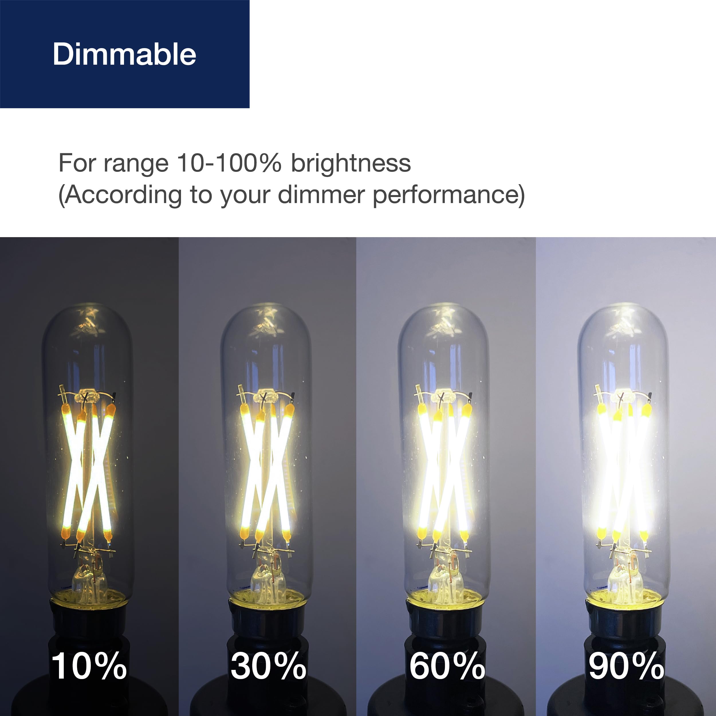 Flsnt 5000K Daylight Candelabra Led Bulbs 60W Equivalent, Dimmable T6/T25 E12 Led Chandelier Light Bulbs, 90+ High Cri, 550Lm, 5