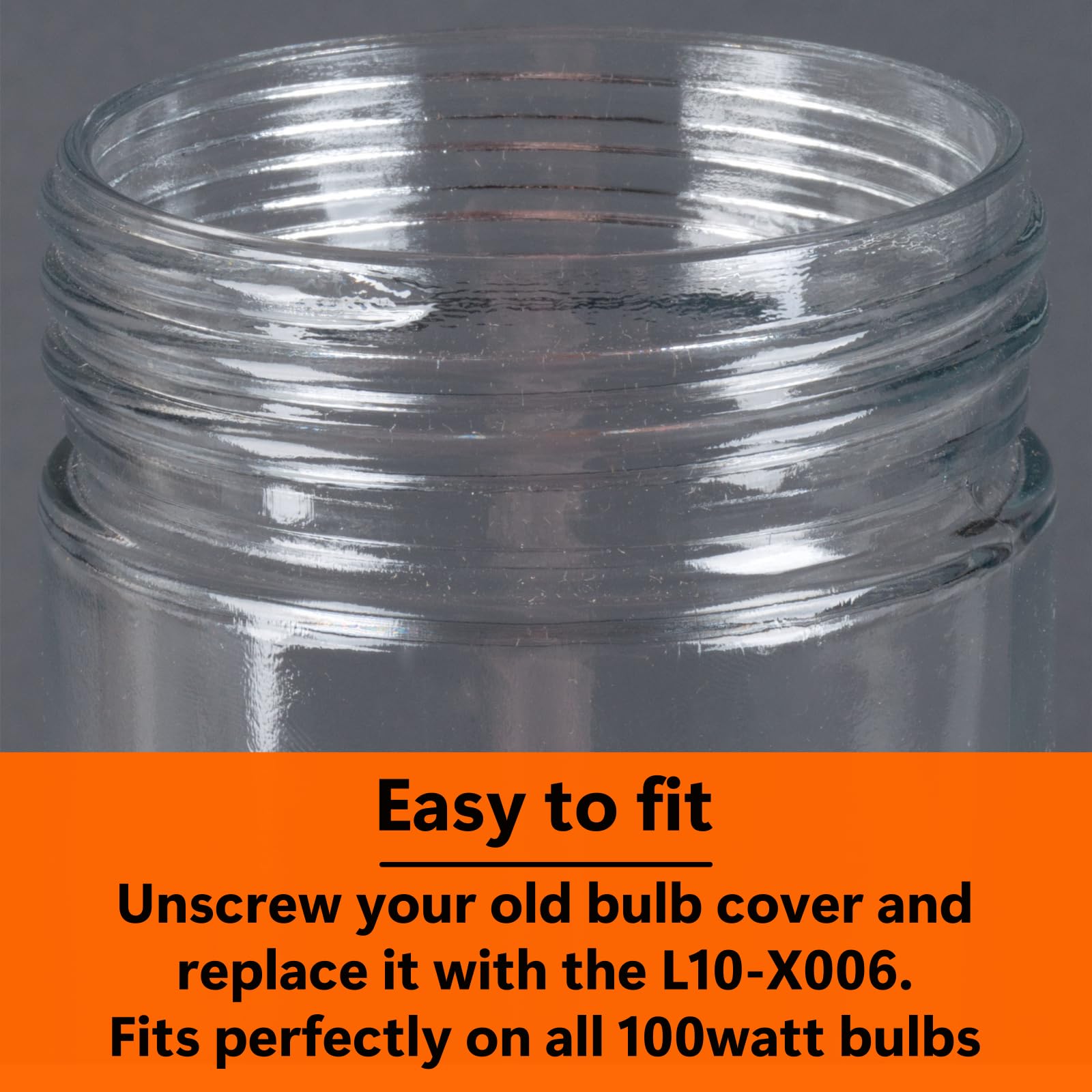 THE FRYOILSAVER COMPANY Glass Globe Bulb Cover for Refrigerators, Model L10-X006, Clear, Pack of 1