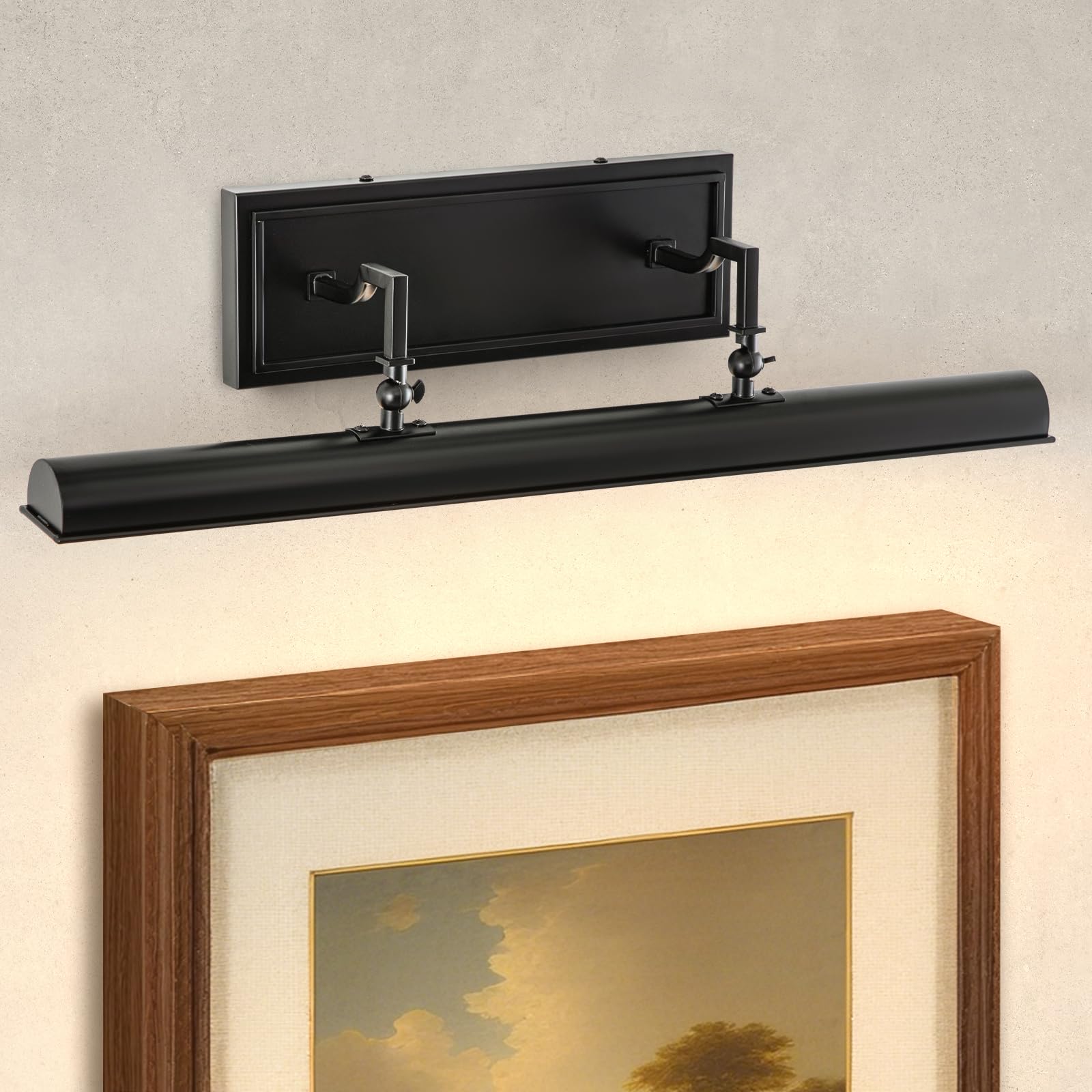 BELS Picture Light for Wall  24 Inch Black Wall Light Hardwire  Warm Light 2700K  270 Rotatable  E12 Base  3-Light Picture Frame Lights for Discomfortting  Living Room  Bedroom(Exclude Bulb)