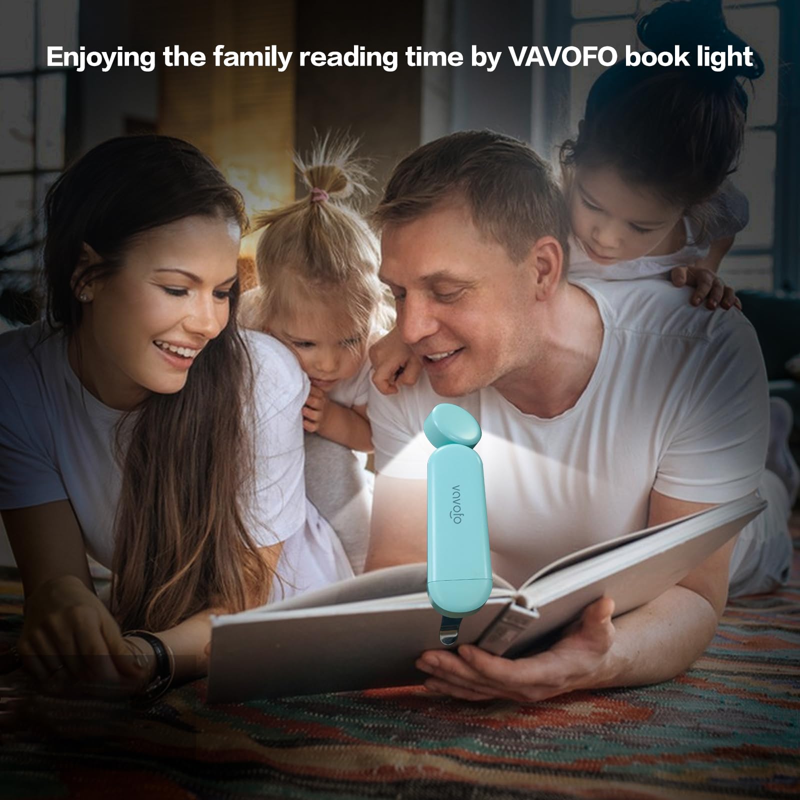 Vavofo Usb Rechargeable Book Light, Blue Light Blocking, Amber Light Clip On Bookmark Shaped Reading Light, Eye Care 6 Leds Book Light For Bookworms Reading In Bed With 9 Lighting Modes (Powder Green)
