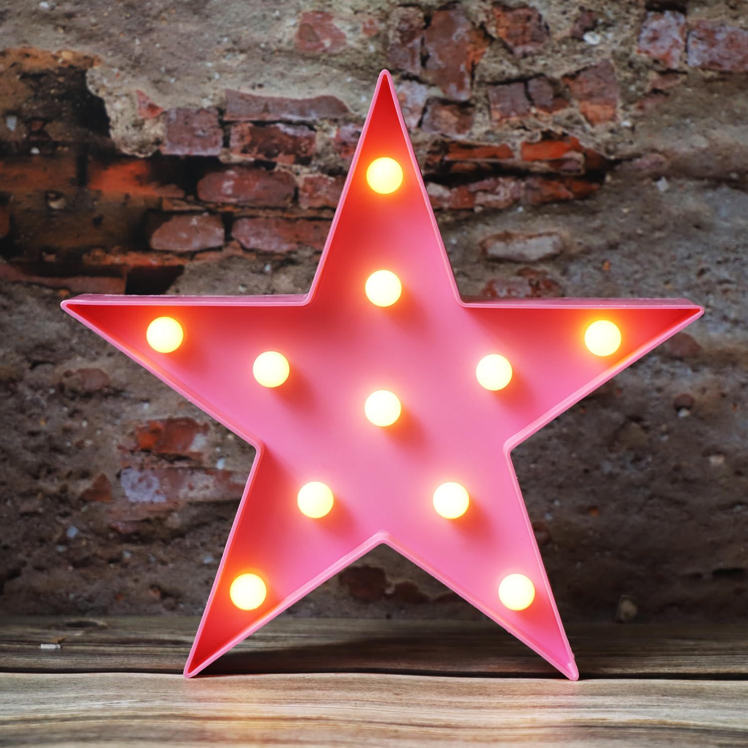 Led Marquee Star Sign Night Light, Battery Operated Star Shaped Desk Table Lamp For Kids, Baby, Child, Girl Gift, Nursery Room,