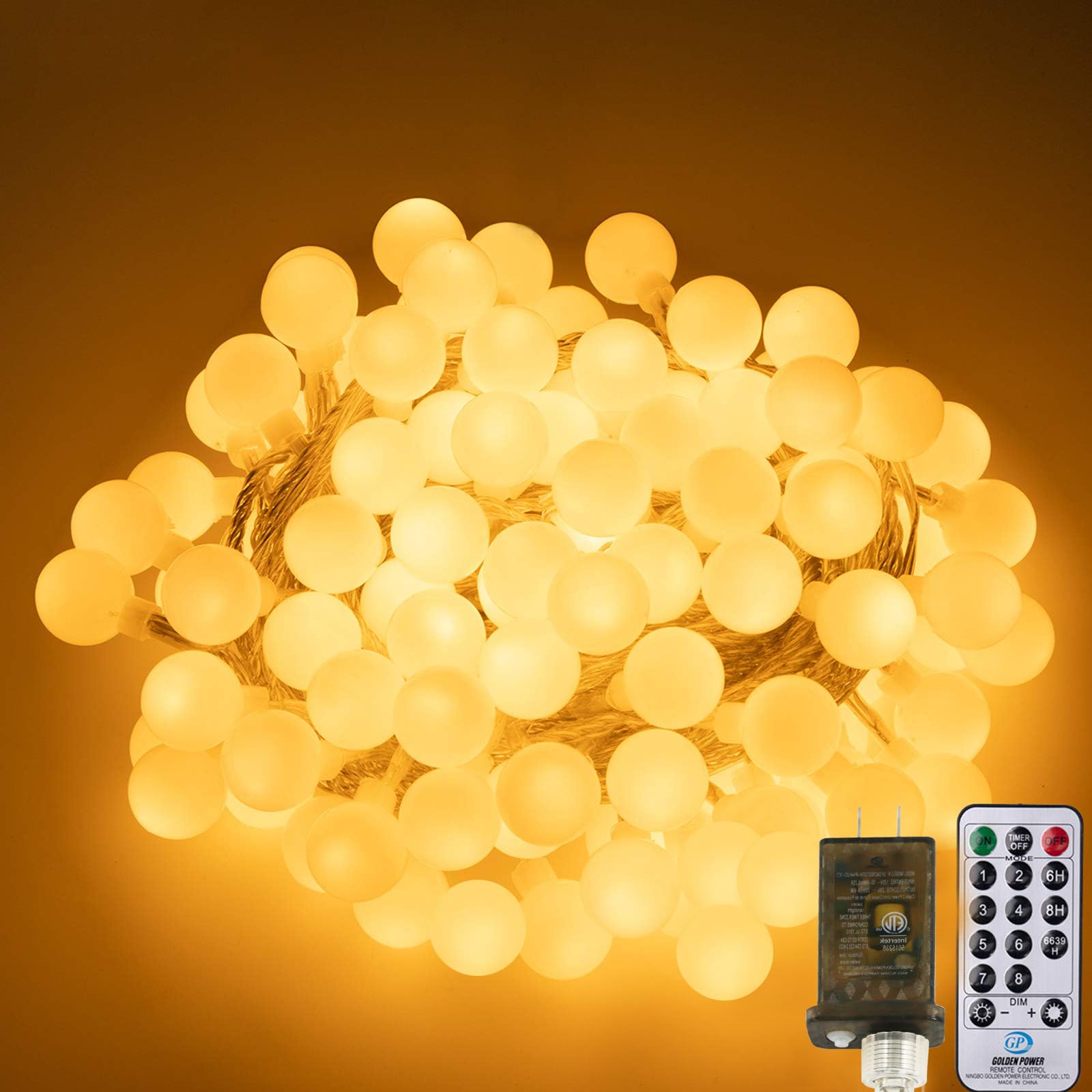 AWQ 200 LED Christmas Lights Christmas String Lights Decoration Lights for Xmas Home Garden Wedding Party Xmas Tree Bedroom Indoor Outdoor Decor (200  Warm White)