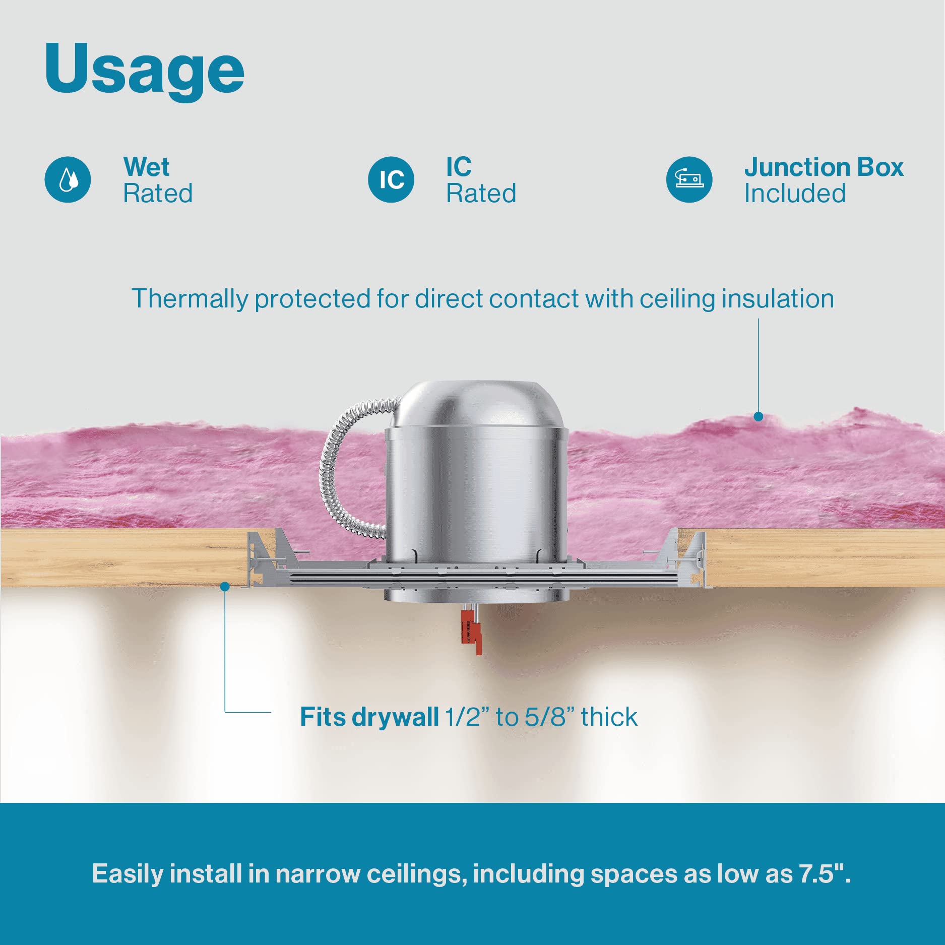 Sunco 24 Pack 6 Inch Recessed Lighting Housing Can Light New Construction Air Tight Ceiling Can 120-277V Hard Wired, Tp24 Connec