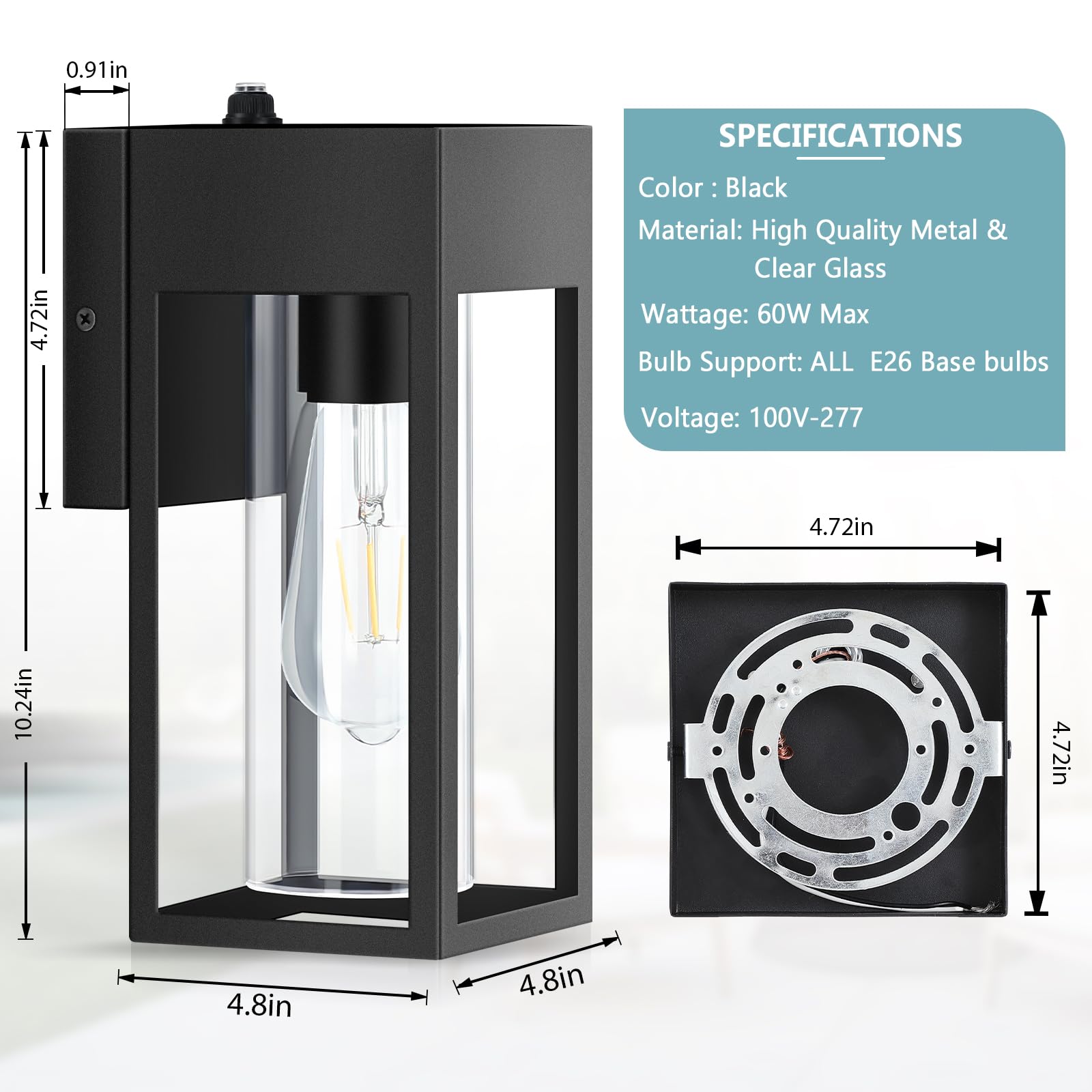 Lwsoy Dusk To Dawn Outdoor Lighting, 2 Pack Porch Lights Outdoor Waterproof, Exterior Lighting Fixtures With Clear Glass E26 Base, Wall Sconce Light For House Porch Patio Front Door Garage