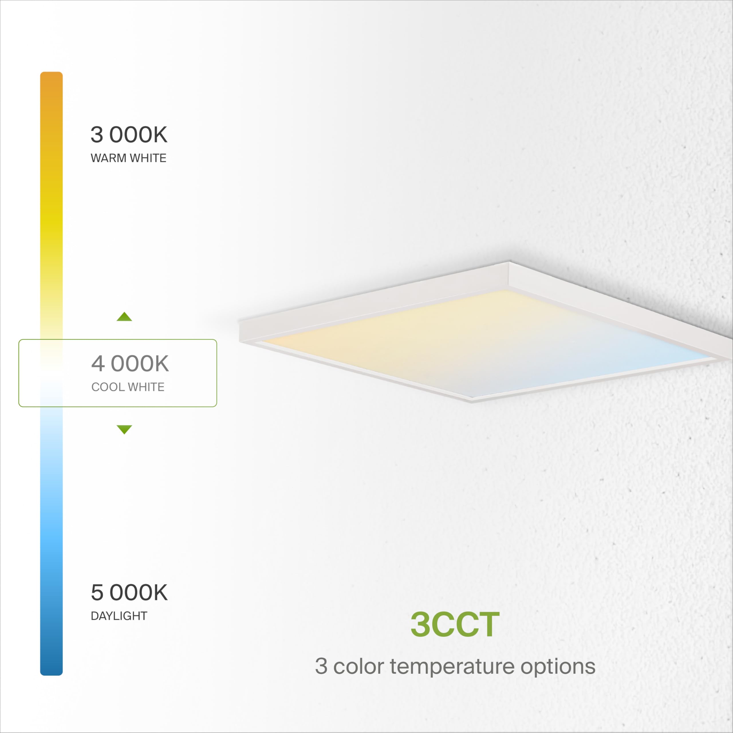 ASD LED Ceiling Light Fixture 12in Square 24W 1700LM Dimmable Ultra Slim White, 4 Pack A-MPS-12D24WH-4p
