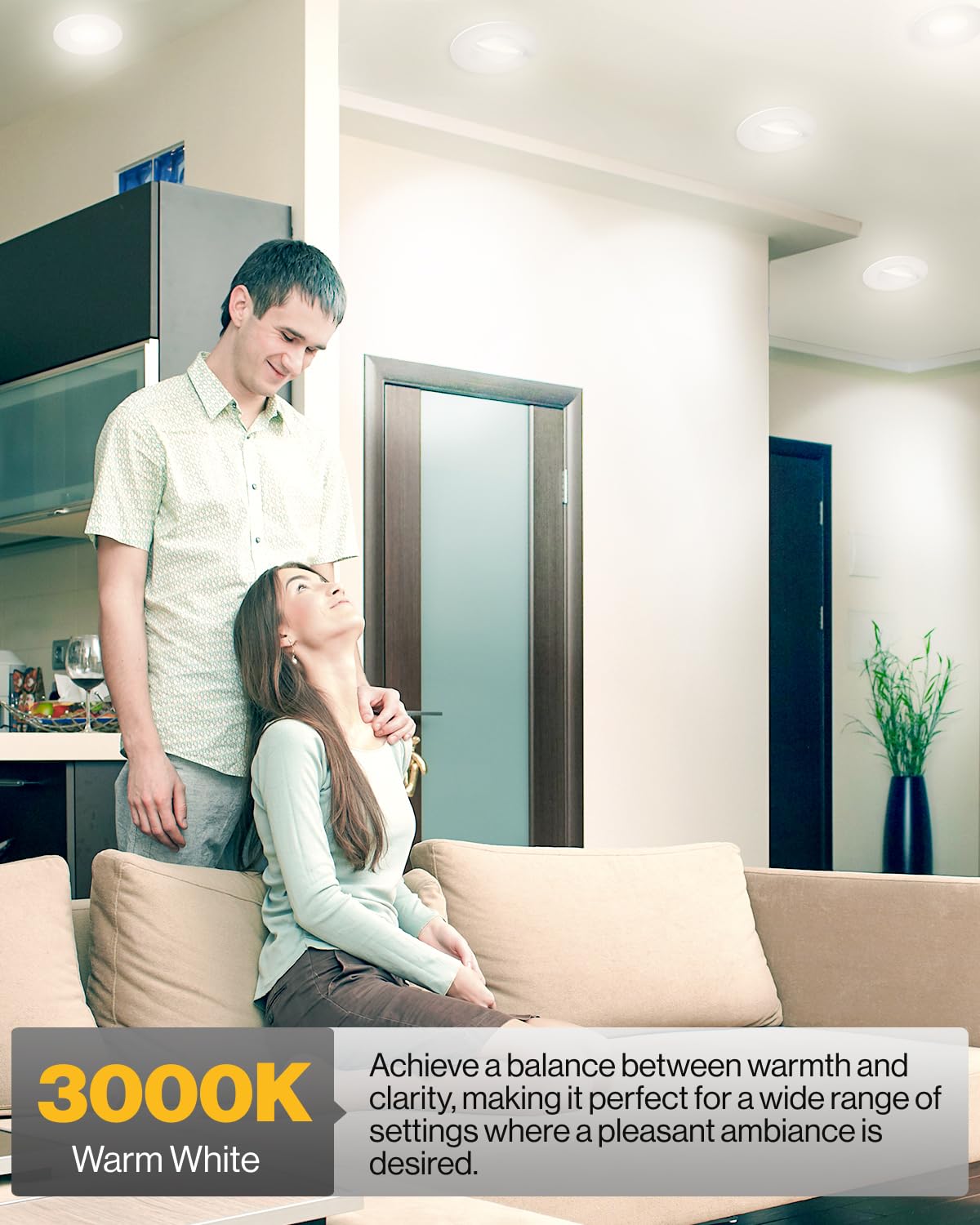 Sunco 4 Pack Led Can Lights Eyeball Retrofit Gimbal 5/6 Inch Directional Recessed Lights, 12W=60W, 3000K Warm White, 800 Lm, Dim