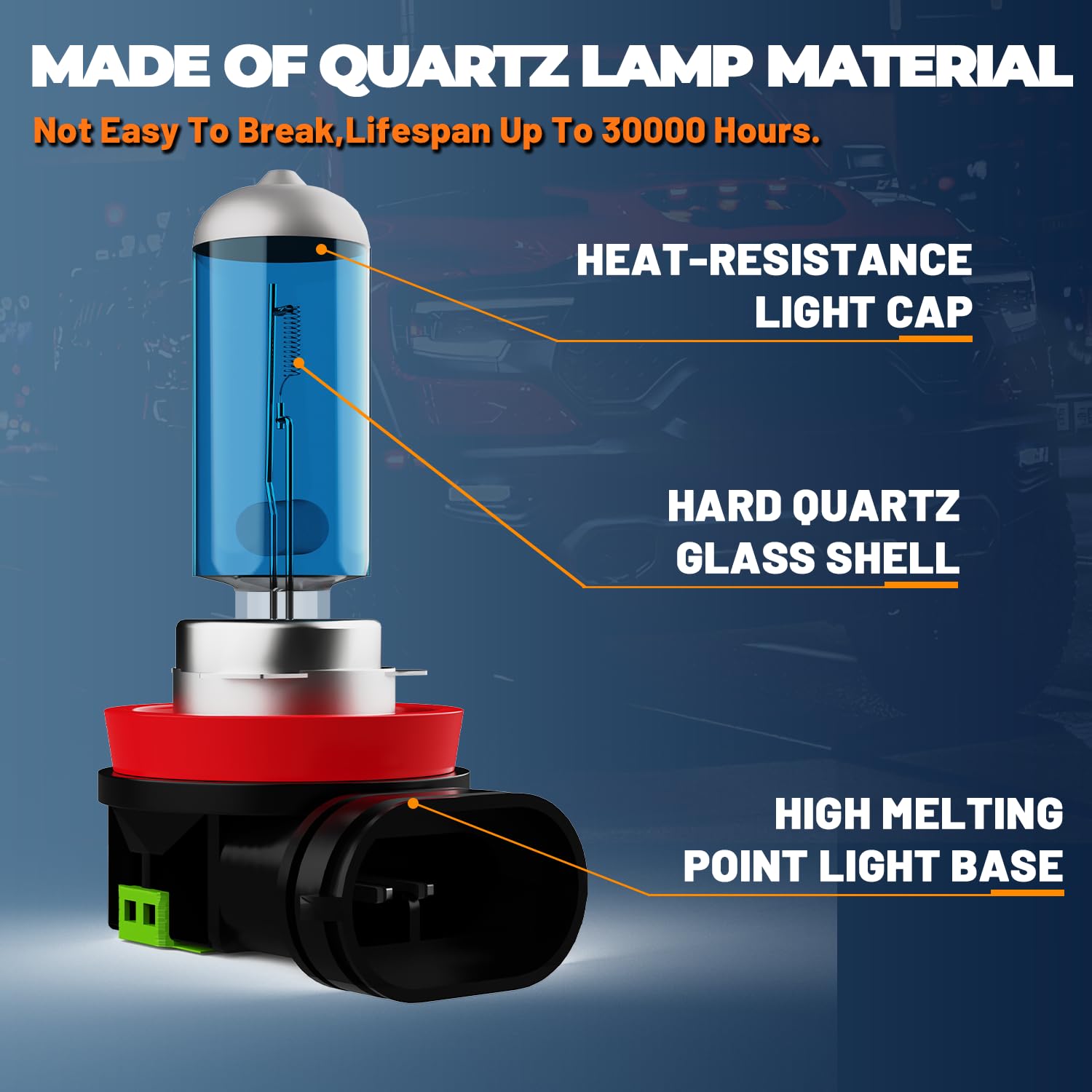 LECCIBUB Headlight Bulbs Compatible With Chevy lmpala 2006-2013, H11 High Beam + H11 Low Beam Halogen Light Bulbs, Super Bright