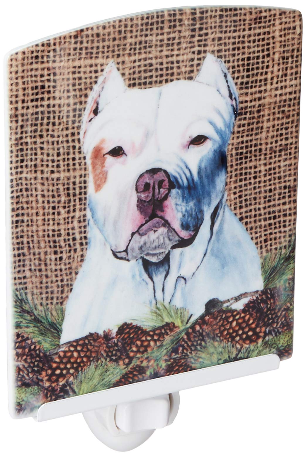 Carolines Treasures Ceramic Night Light, Pit Bull Design, UL-Certified, 6x4x3 inches, Multicolor, Model SC9042CNL