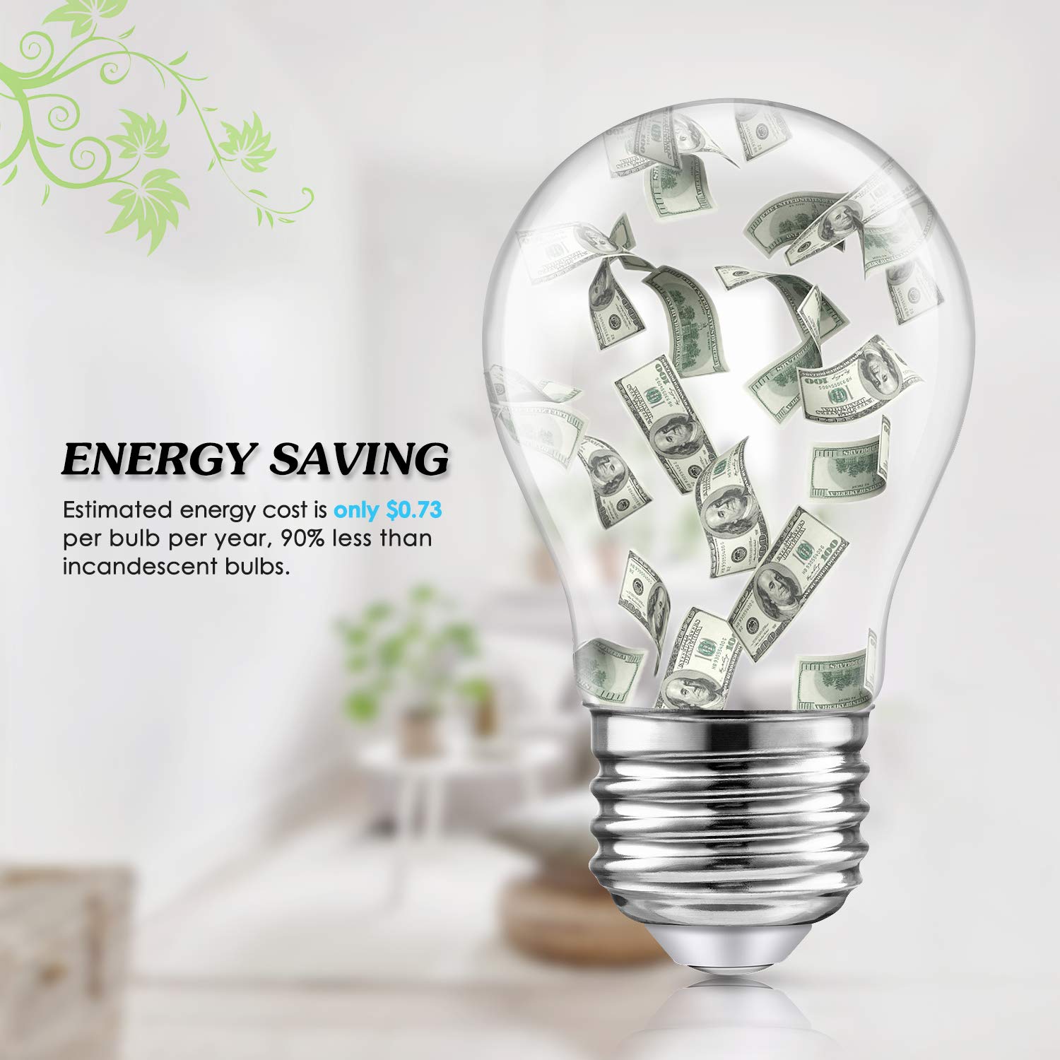 Tobusa 12-Pack Dimmable A15 Led Bulbs 60W Incandescent Equivalent, 6W 5000K Daylight Edison Globe Bulb, 600Lm Vintage Ceiling Fa