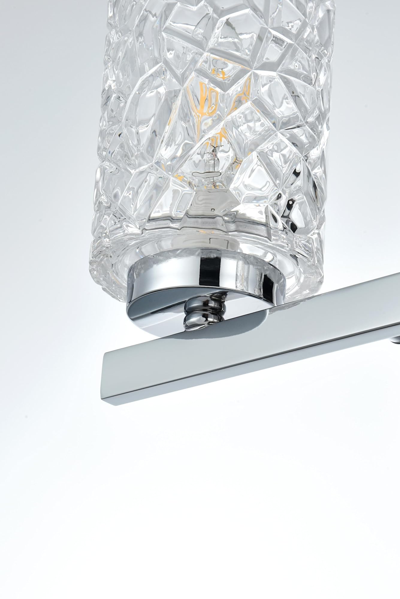 Living District Indoor Modern Home Decorative Bright Ceiling Cassie 2 Lights Bath Sconce in Satin Nickel with Clear Shade
