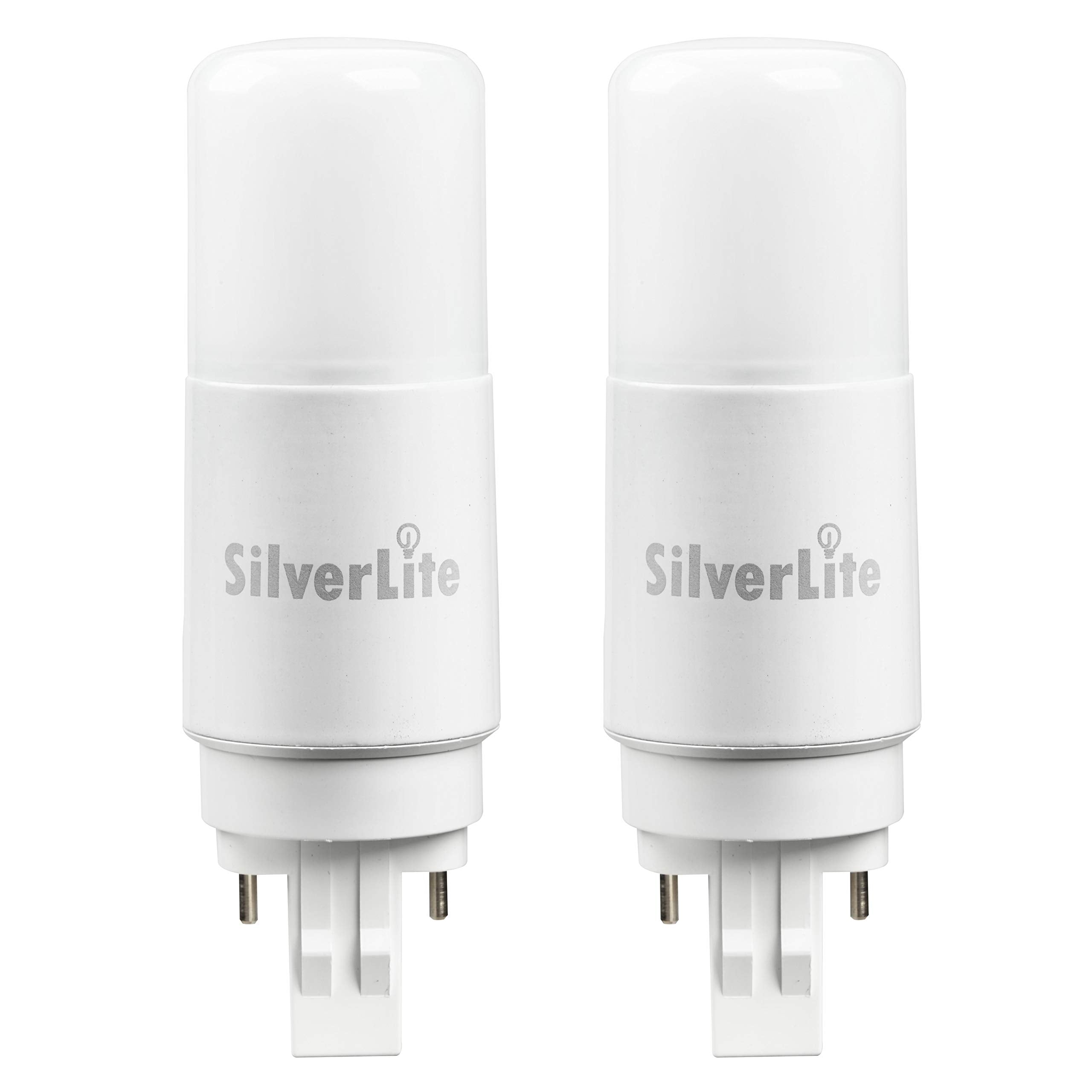 Silverlite [Plug&Play] 7W(18W Cfl Equivalent) Led Stick Pl Bulb Gx23-2 Pin Base, 750Lm, Cool White(5000K), Driven By 120-277V And Cfl Ballast, Ul Classified, 2 Pack