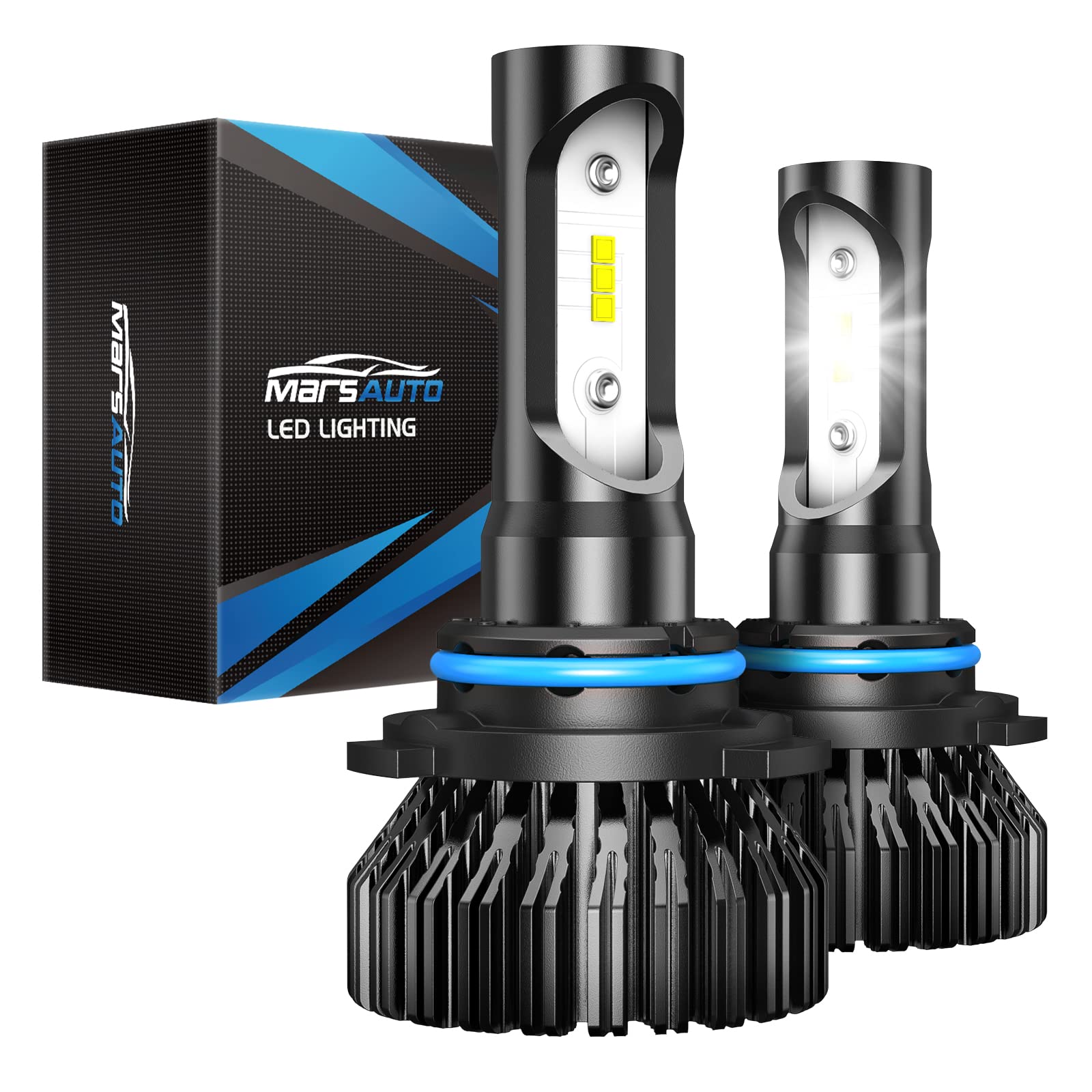Marsauto 9005 Fog Light Bulbs, 6000K White, 8000LM, M1 Series, Pack of 2, 3000 Hours Lifespan