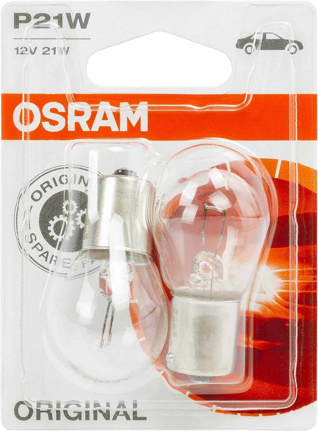 Osram Original 12V P21W Halogen Auxiliary Light 7506-02B In Double Blister, White
