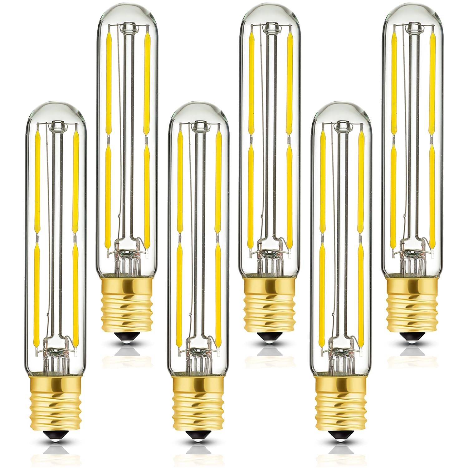 Lvye E17 Led Tubular Light Bulbs 6W,T20 Dimmable Led Light Bulbs 60 Watt,4000K Daylight,Led Tube Bulb For Refrigerator,Exit Sign