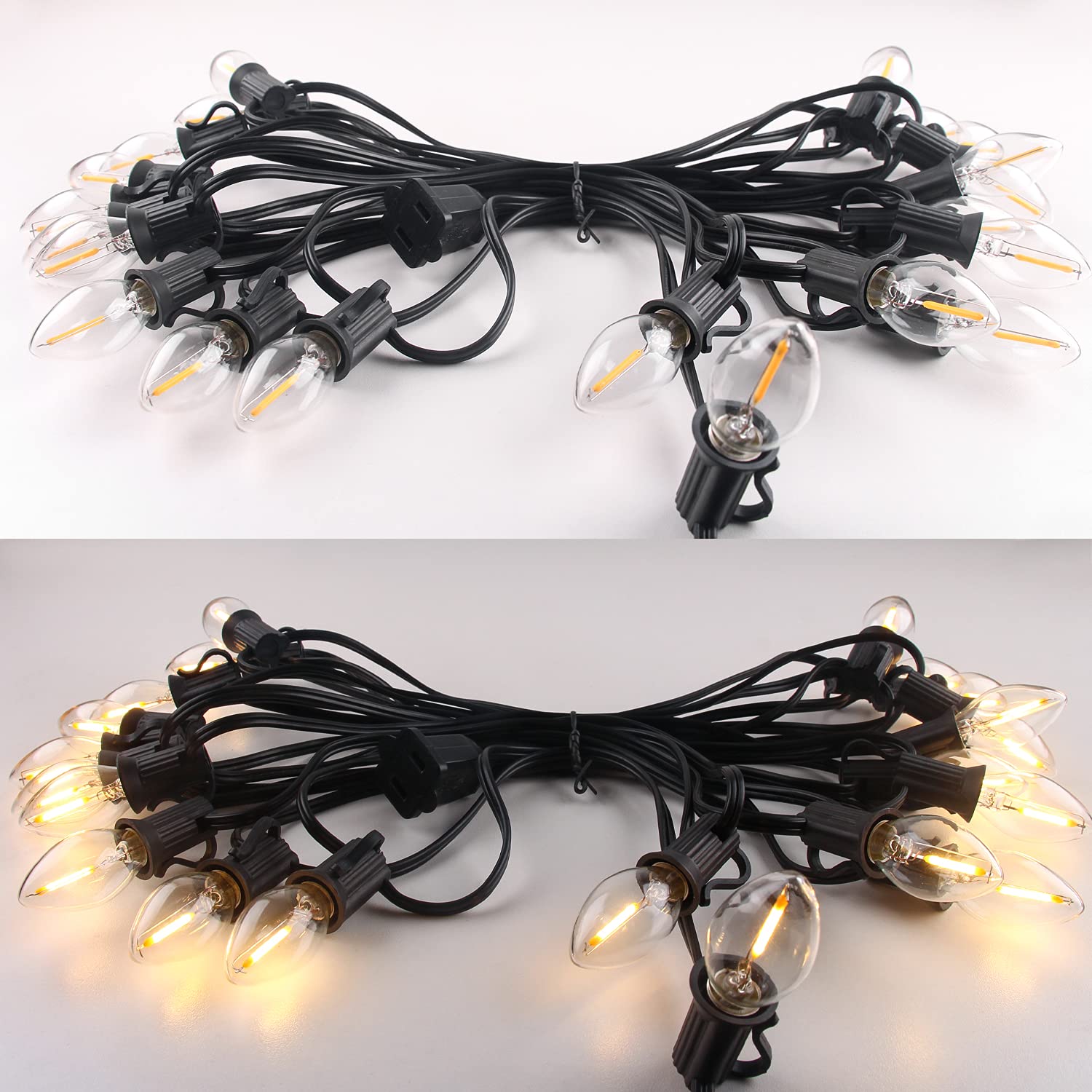 Genixgreen 25 Pack C7 Led Bulbs,0.5 Watts Led Filament Night Light Bulb Edison Style Led Sign Light E12 Candelabra Base Lamp Cle