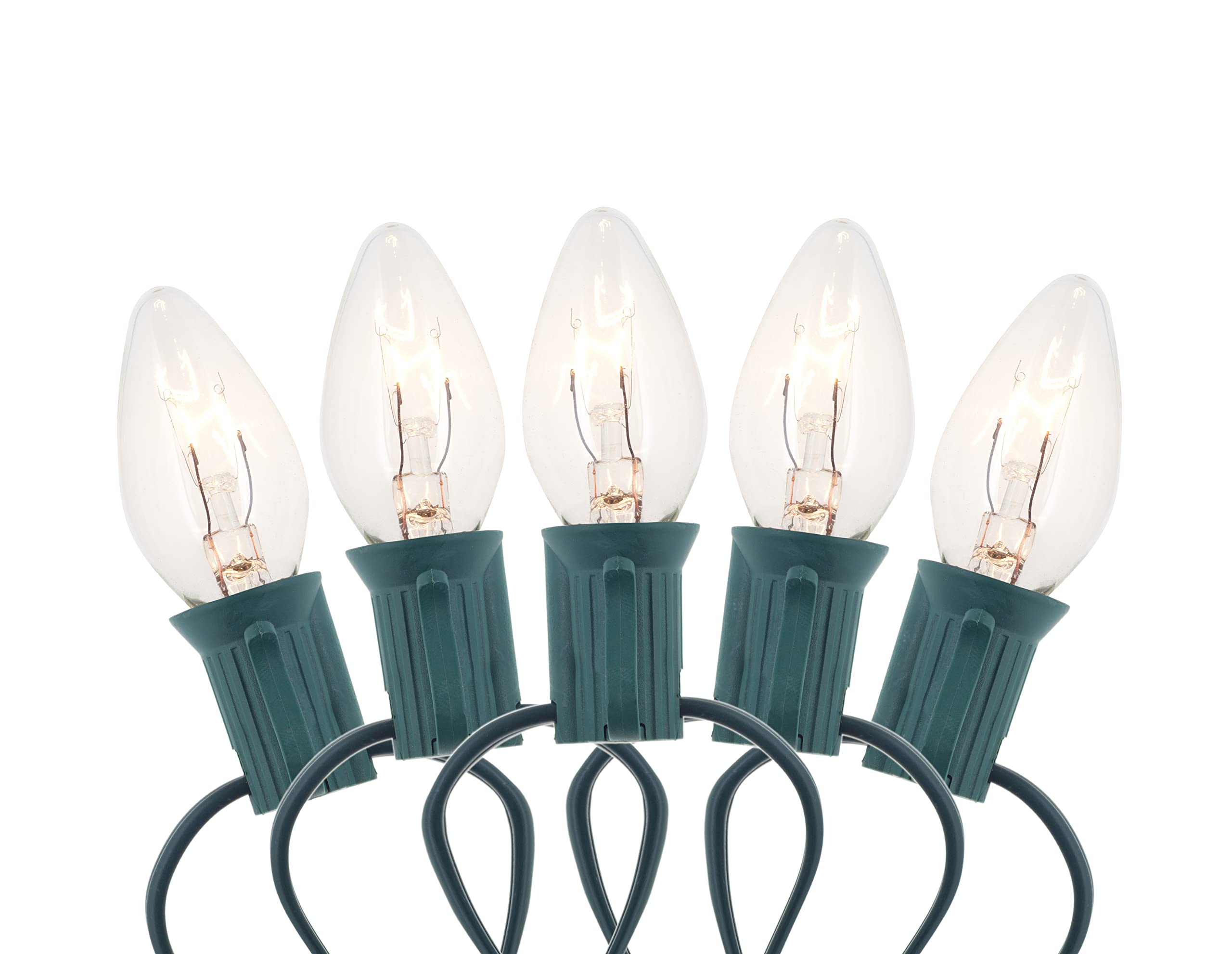 Creative Hobbies C7 Night Light Bulbs, 7 Watt, 40 Lumens, Clear Glass, E12 Base, 25 Pack