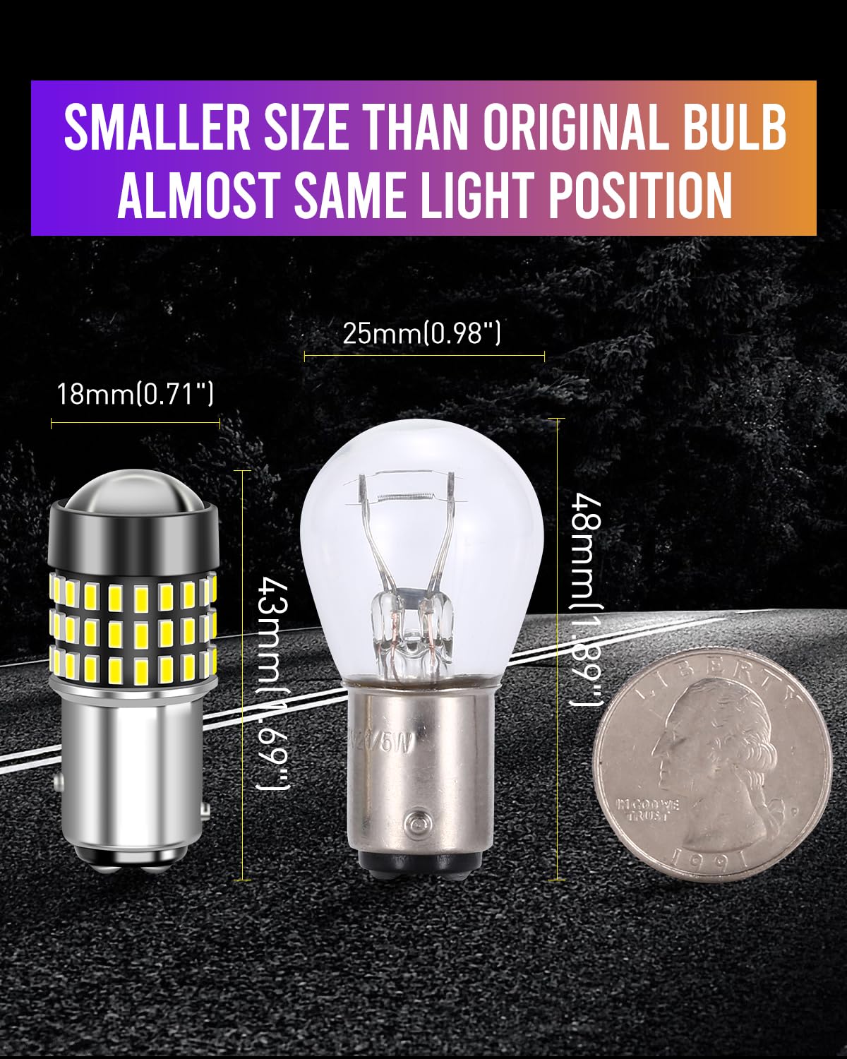 Luyed 2 X 900 Lumens Super Bright 1157 3014 78-Ex Chipsets 1157 2057 2357 7528 Led Bulbs Used For Tail Lights,Brake Lights And Turn Signal Lights,Red