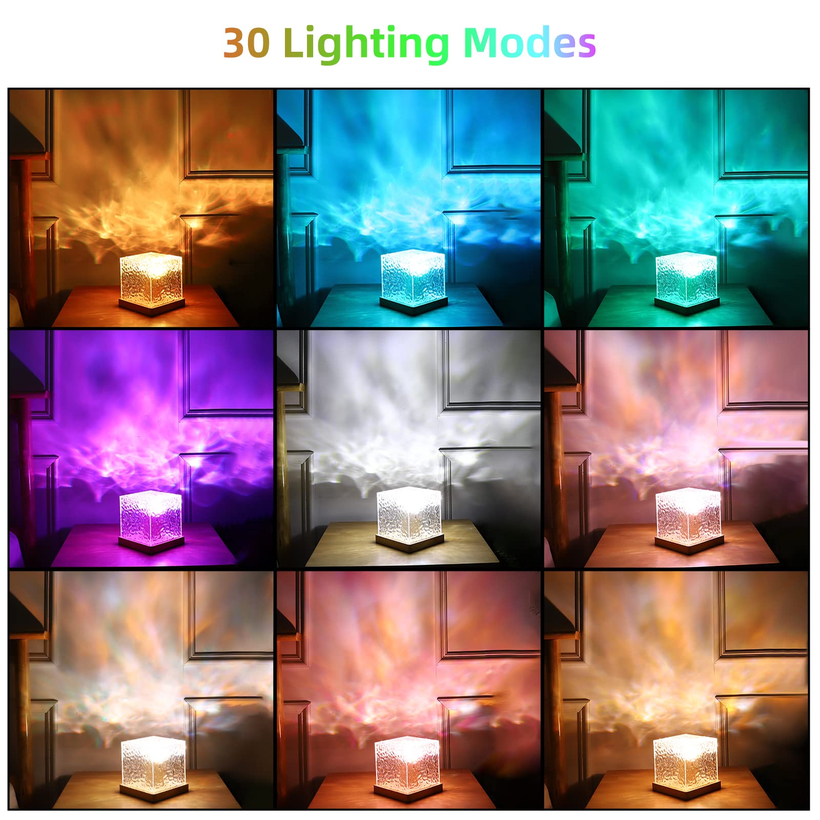 JIAWEN Galaxy Projector Light - 16 Color LED Night Light, 30 Modes, Northern Lights & Ocean Waves, Model JIAWEN-Night Light Projector-US