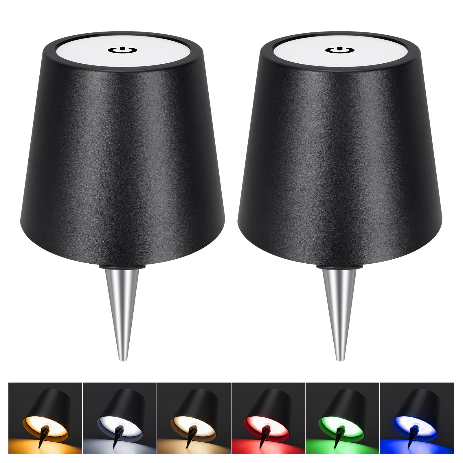 DUSKTEC Wireless Wine Bottle Lampshade, 8 RGB Light Modes, Light Temperature 3000-6500K, Rechargeable Touch Wine Bottle Lamp, Po