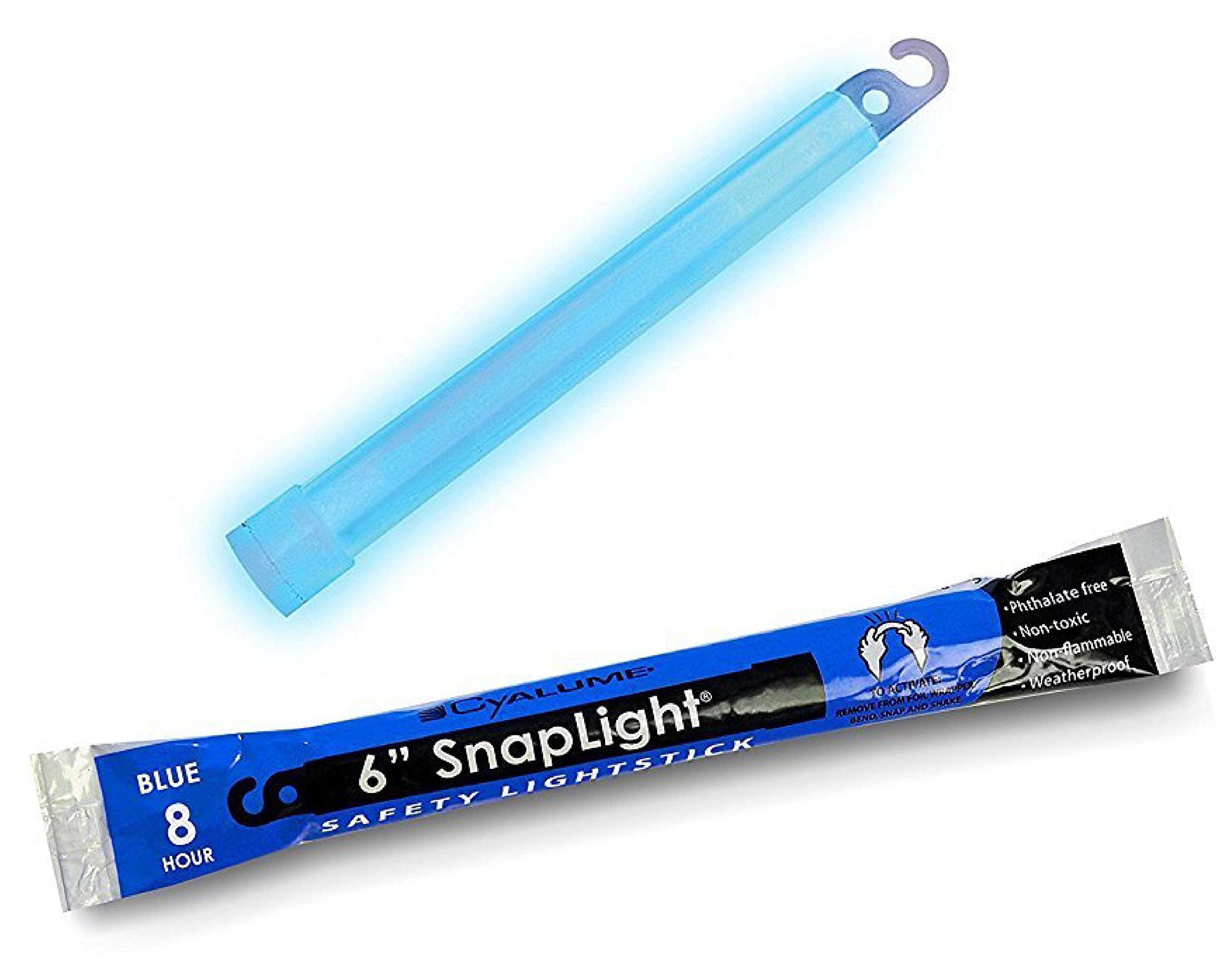 Cyalume Glow Sticks - enhanced Military Grade Lightstick, 6” Blue, 30 Pack, Plastic, 8 Hour Duration, Model 9-00733
