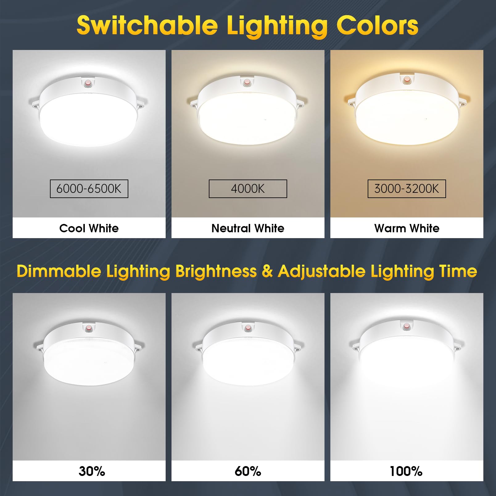 Sunbonar Solar Ceiling Lights (2 Pack) - Dimmable 3000K/4000K/6000K With Remote