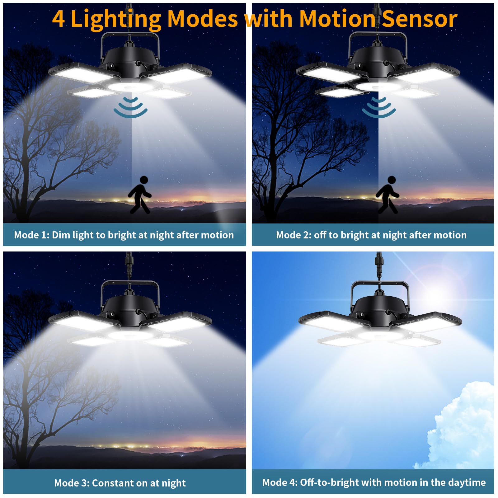 Auzev Solar Shed Light 176 LED Motion Sensor 4 Modes 2 Pack for Indoor Outdoor Use, Remote Control Security Lamp