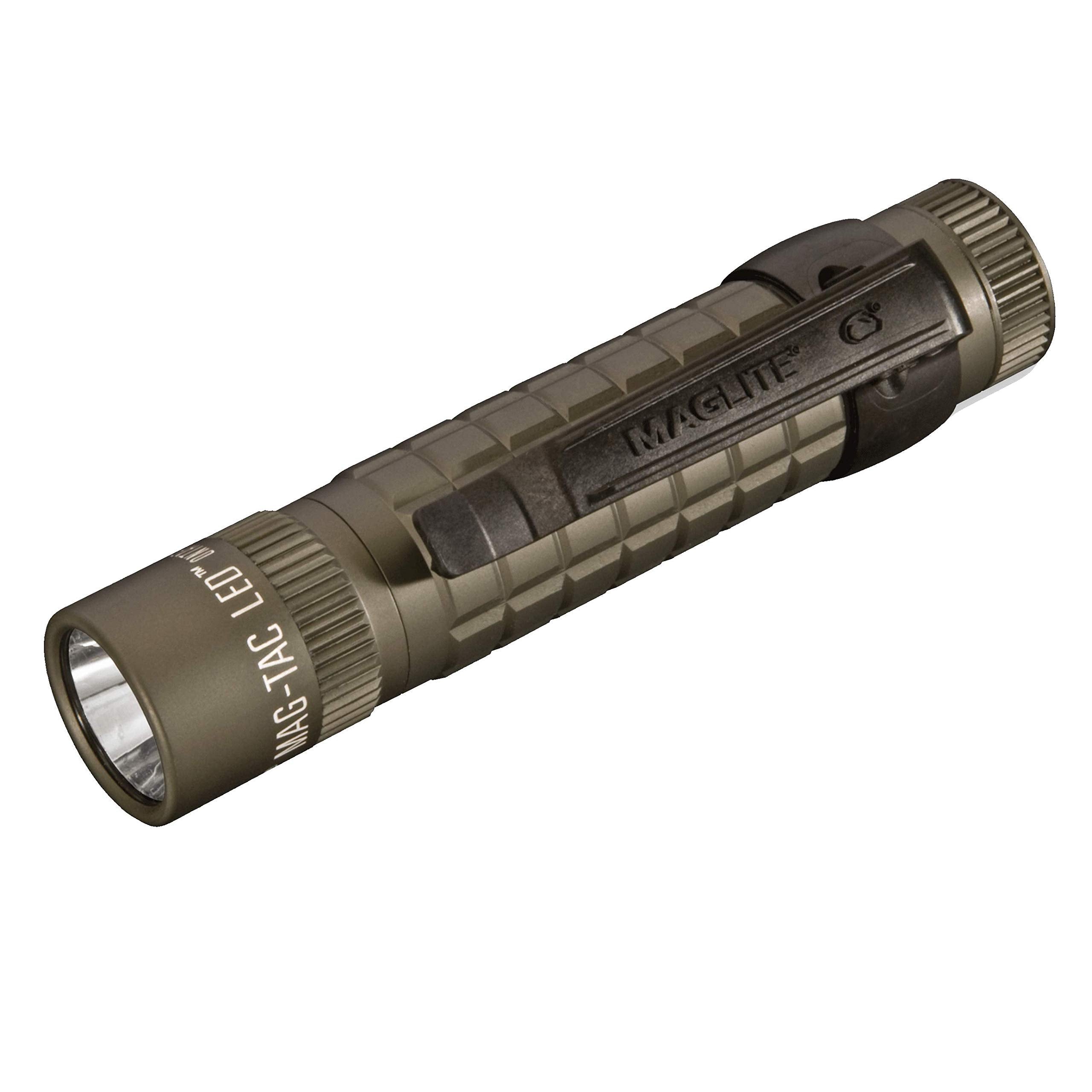 MagLite MAG-TAC 2-Cell CR123 LED Tactical Flashlight - Water-Resistant, QuickClick Modes Plain Bezel - Foliage Green