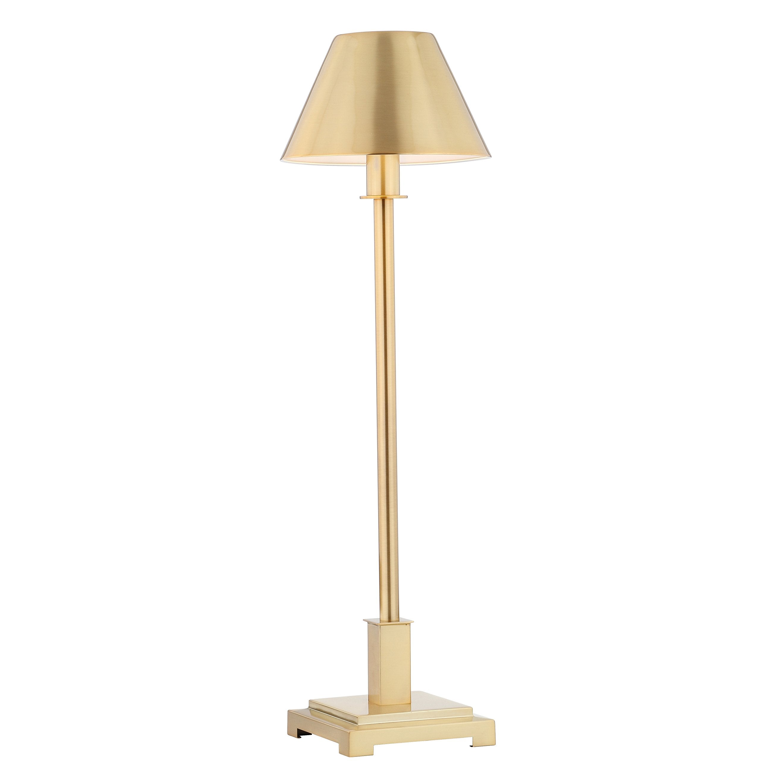 JONATHAN Y JYL6006B Roxy 26 Metal Shade LED Table Lamp Contemporary Modern Bedside Desk Nightstand Lamp for Bedroom Living Room Office College Bookcase LED Bulb Included  Brushed Brass Gold