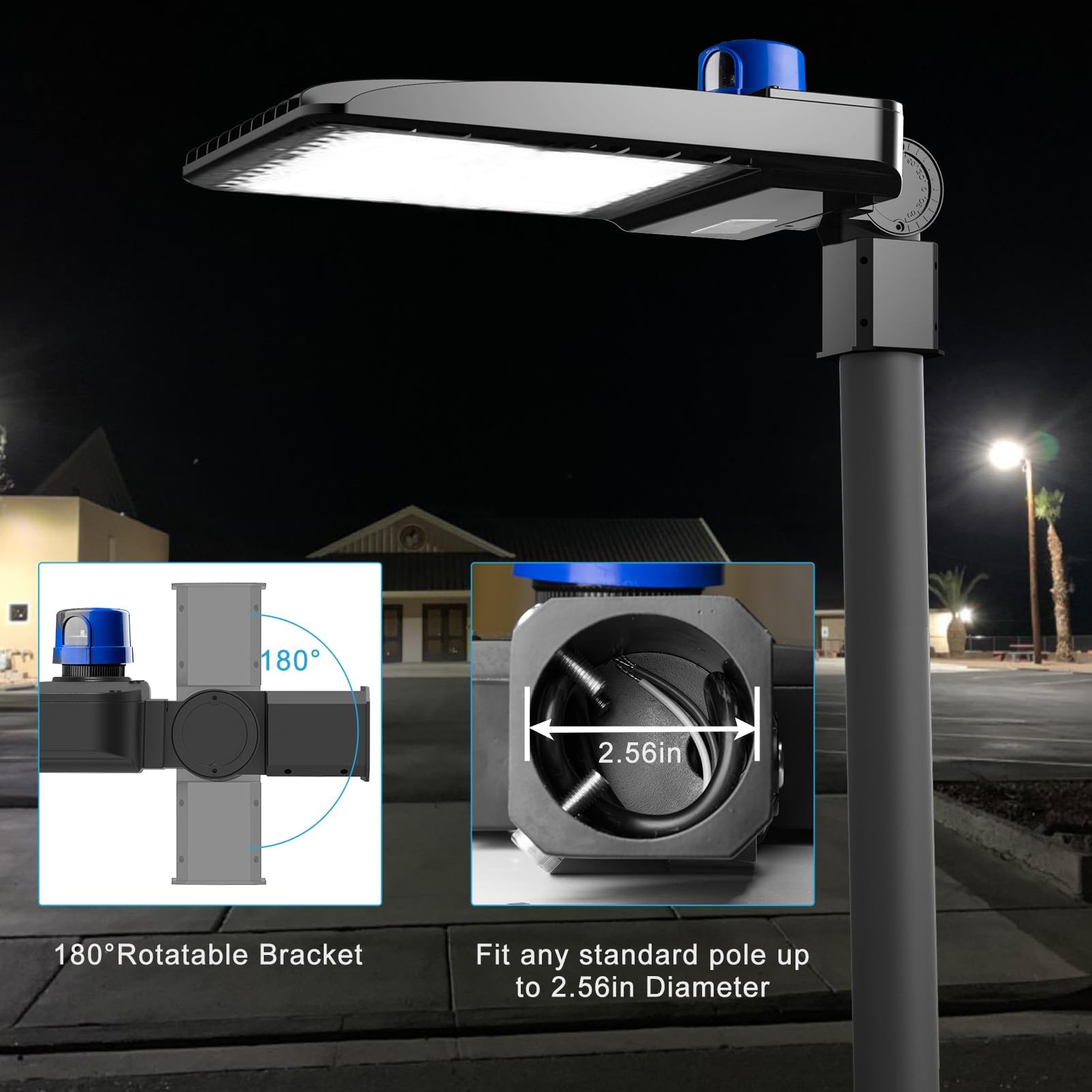 Lightdot LED Parking Lot Lights 600W 90000LM Dusk to Dawn 2Pack Brown Aluminum LSB-06 IP65