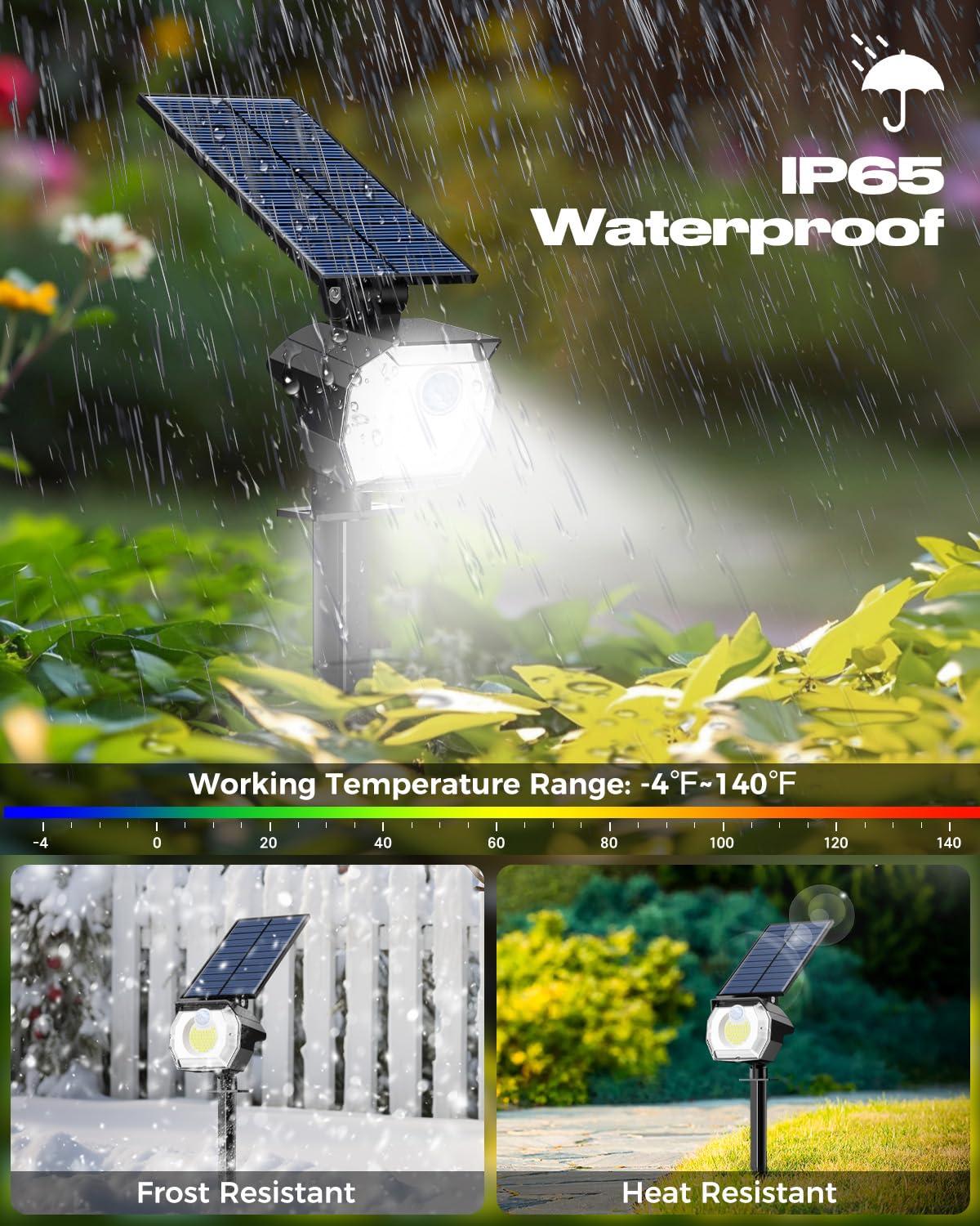 Btfarm 8 Pack Solar Motion Lights Outdoor Waterproof Ip65-52 Led Motion Sensor Solar Spot Lights Outdoor, 3 Modes Solar Powered