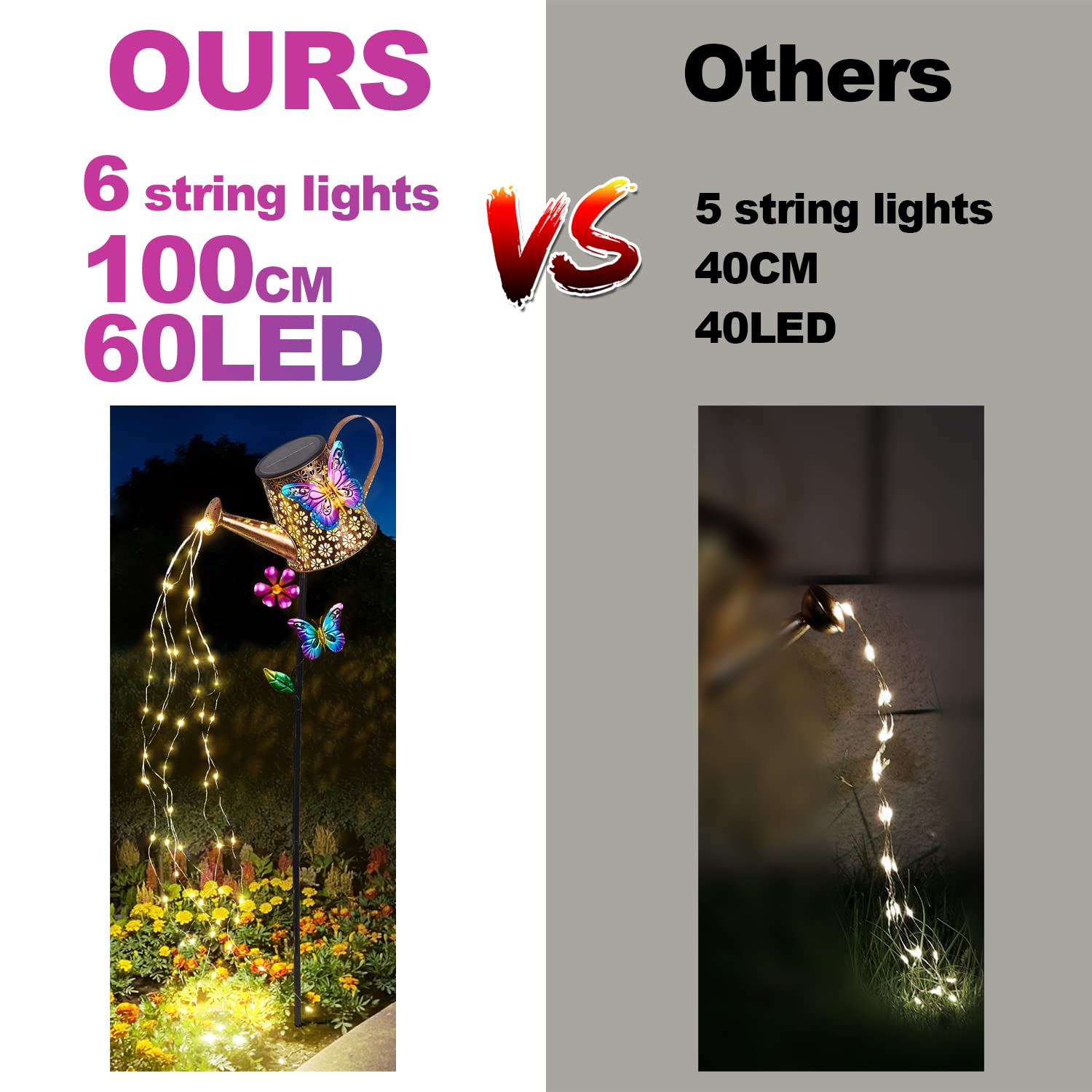 Newinhome Solar Watering Can - Waterproof Garden Stake Light, Bronze, Model Shuihu, Outdoor Decoration for Lawn and Patio