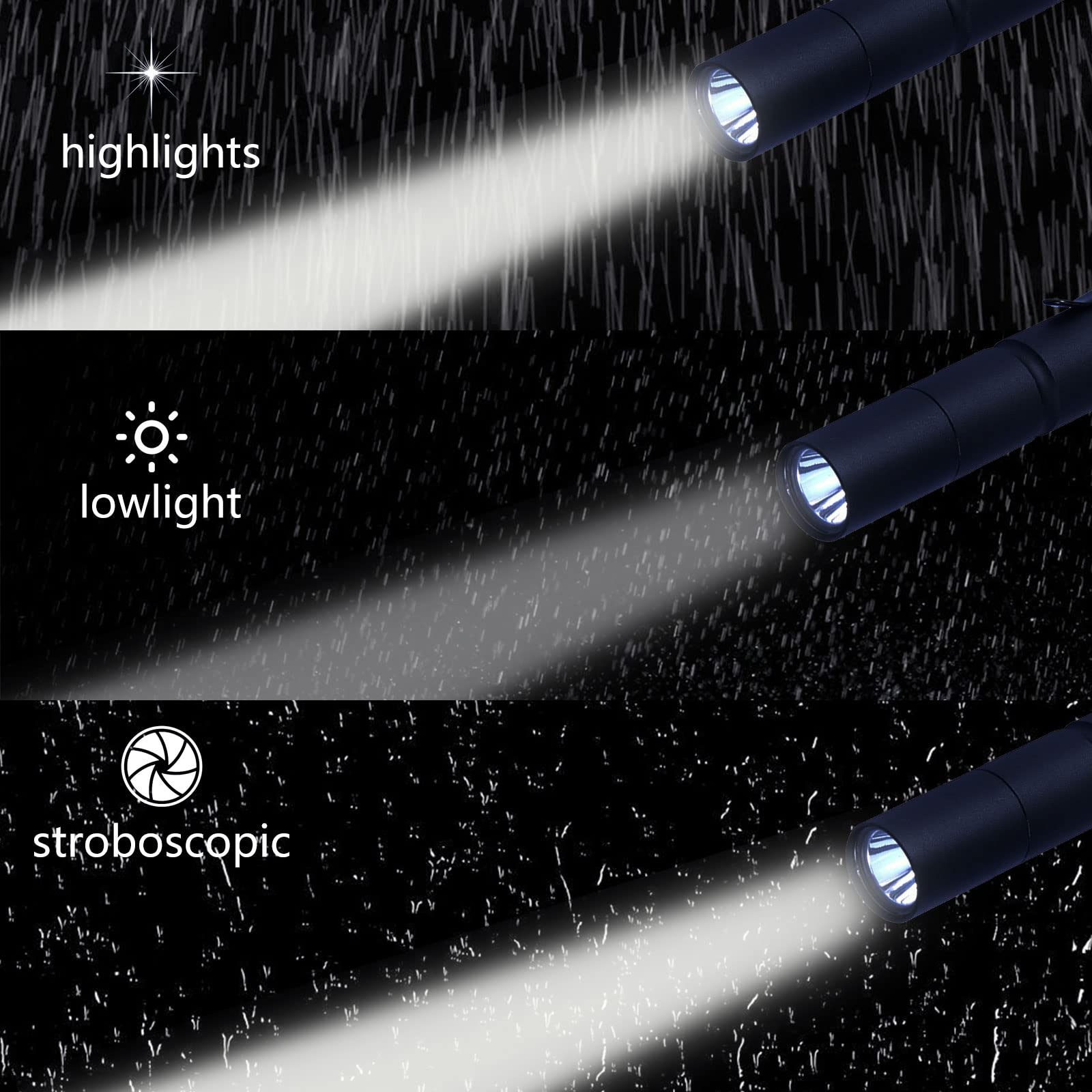 Castnoo 2 Pack Led Pen Flashlight, 3 Mode Pen Lights, Ultra Bright Mini Penlight, Pen Light Flashlights Pocket Clip, Ip67 Small