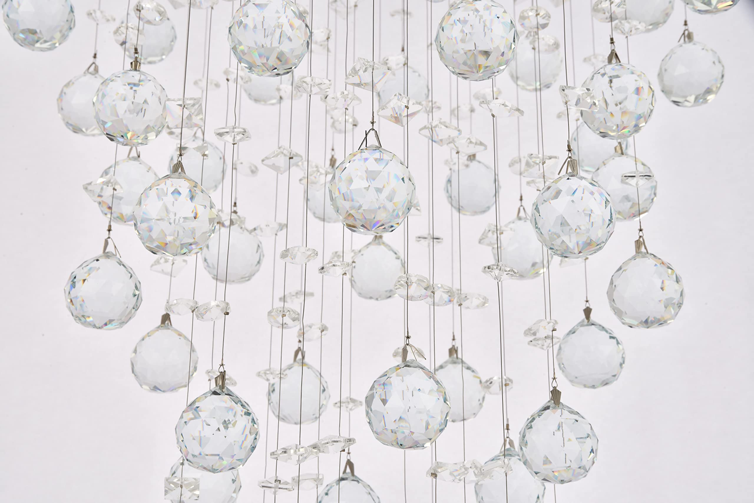 Elegant Lighting 2006D18C/RC 6-Light Crystal Chandelier, 18in x 32in, Chrome Finish, Clear Crystals