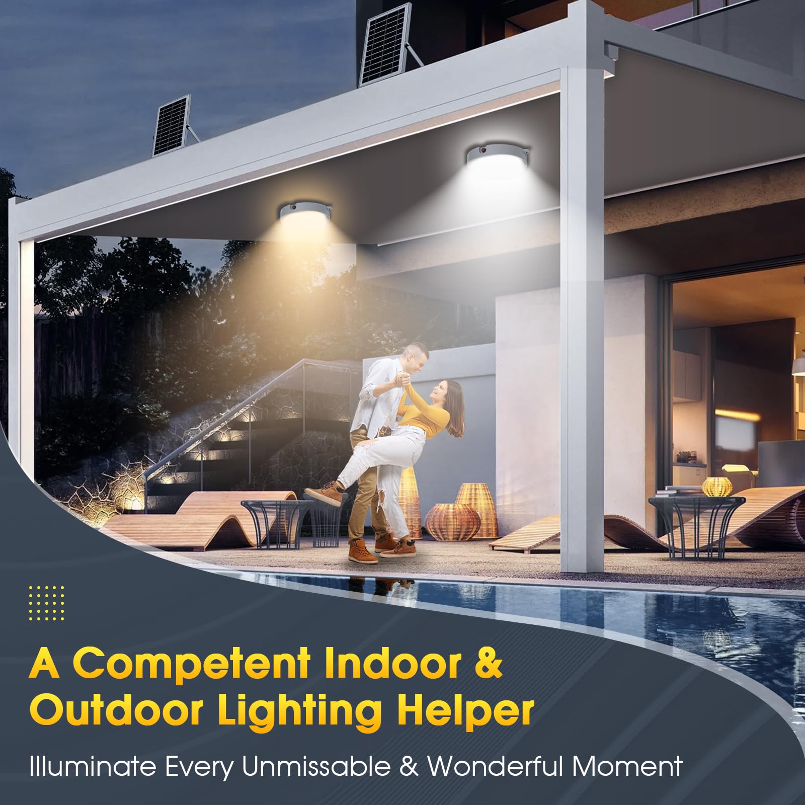 Sunbonar Solar Ceiling Light With Remote - 1000 Lumen Indoor/Outdoor Cool/Warm White Light