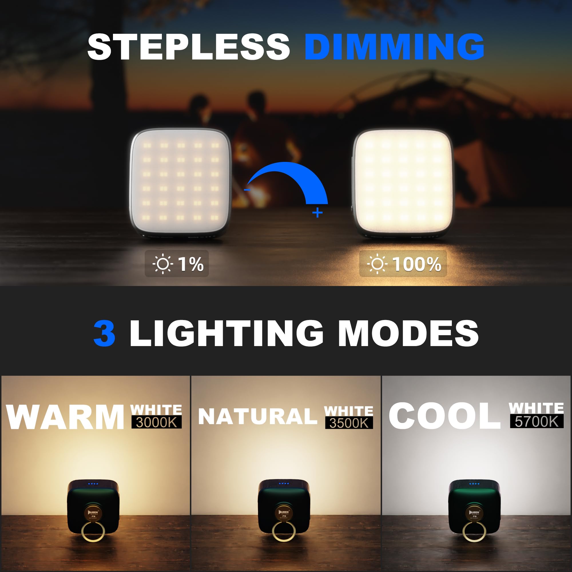 WUBEN F5 Camping Lantern Rechargeable 5200mAh LED 500LM Waterproof Green
