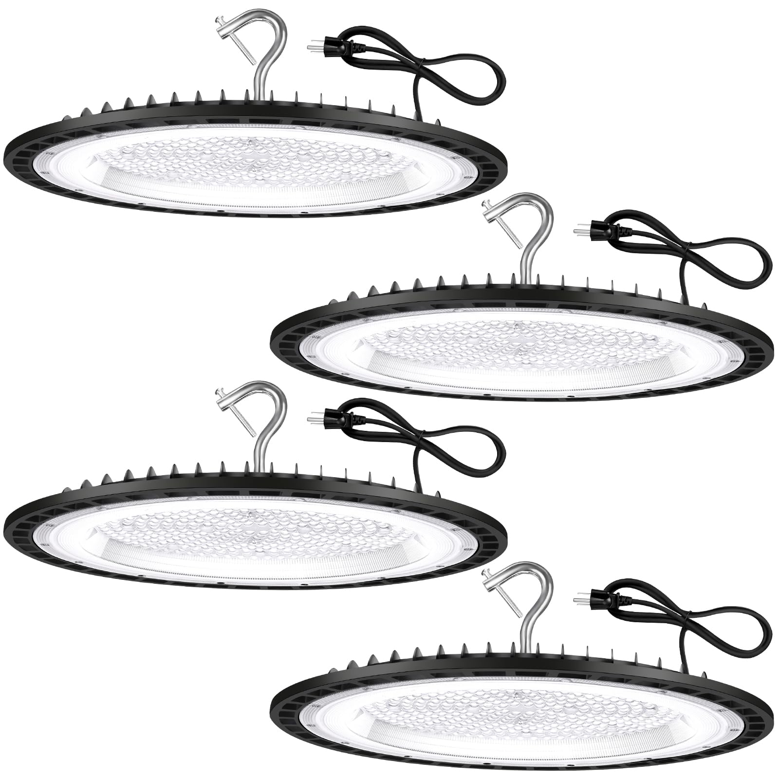 YANYCN 4 Pack 240W UFO Led High Bay Light Fixture,120VAC,40000LM,5000K Daylight Commercial Shop Bay Lighting,[1050W MH/HPS Equiv