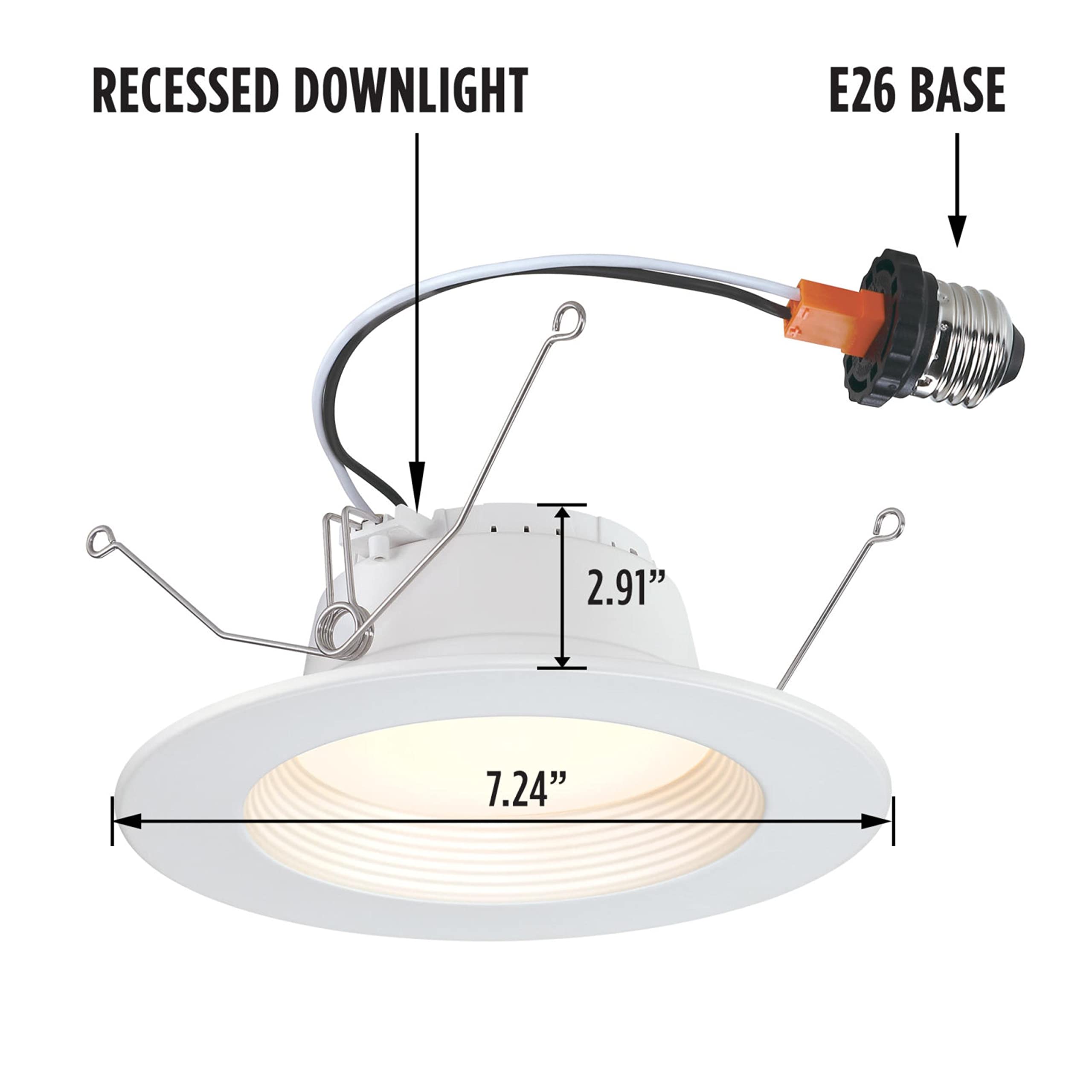 Westinghouse 5239000 12 Watt (80-Watt Equivalent) 5-6 Inch Recessed LED Downlight Dimmable Warm White Energy Star, Medium Base,