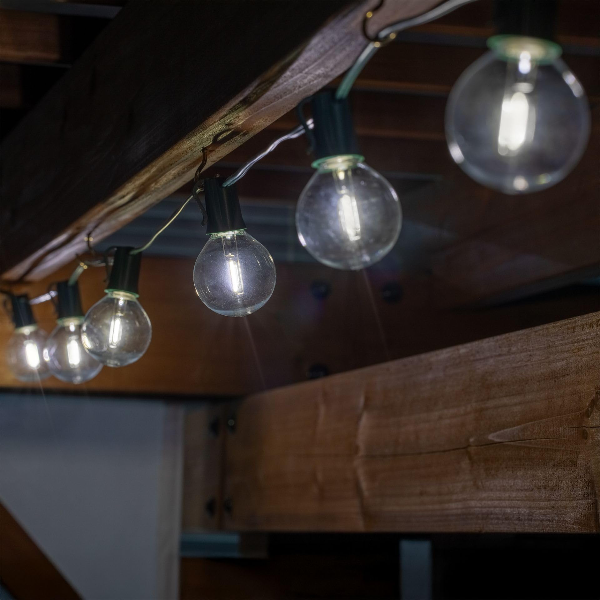 Novelty Lights 25 Pack Pure White G40 Led Filament String Light Bulbs  E12/C7 Candelabra Base  5 Watt Equivalent  Shatterproof Replacement Bulbs For Patios  Canopy Lighting