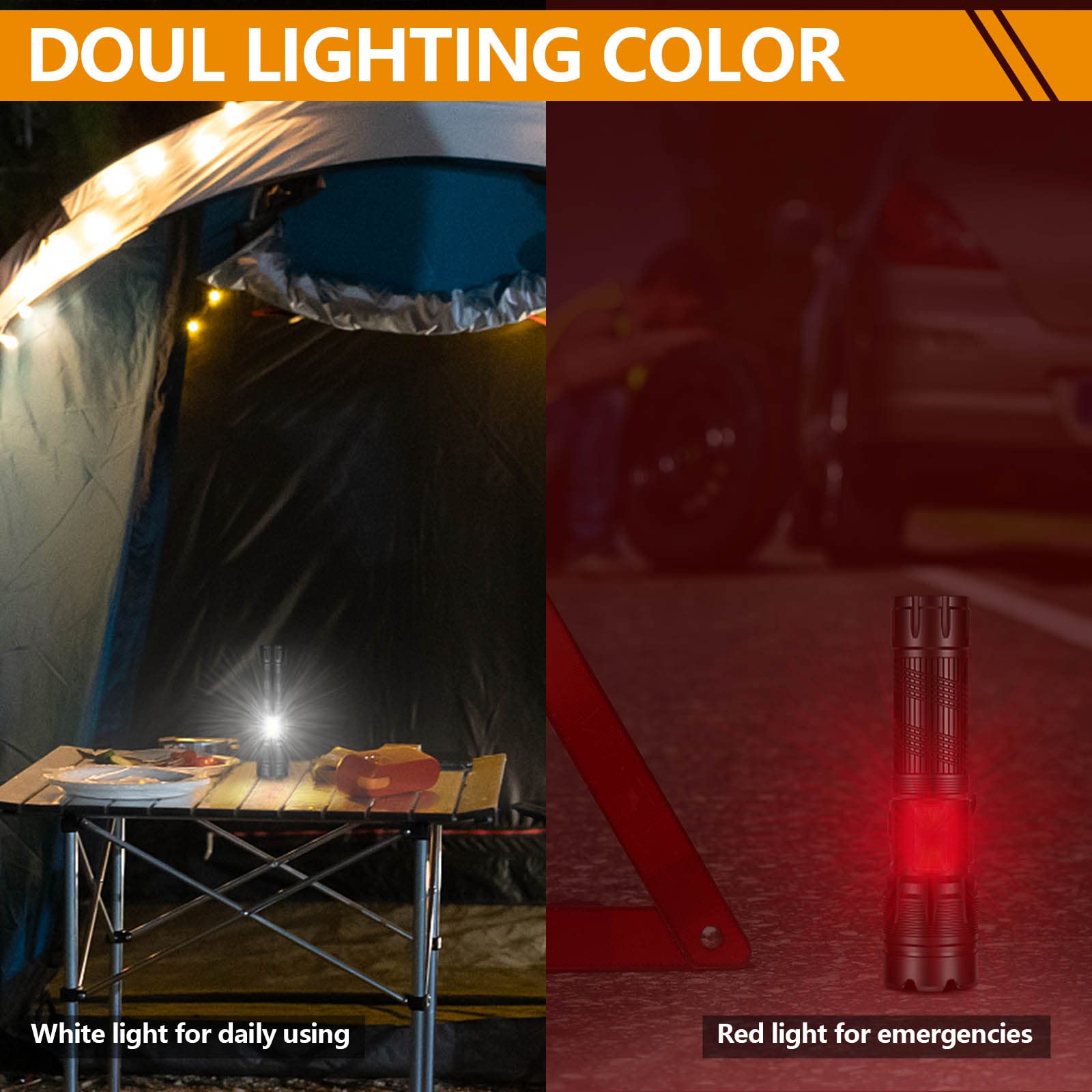 Phixton 900,000 Lumen Rechargeable Led Flashlight - Heavy Duty Black Red & White Lights For Hiking