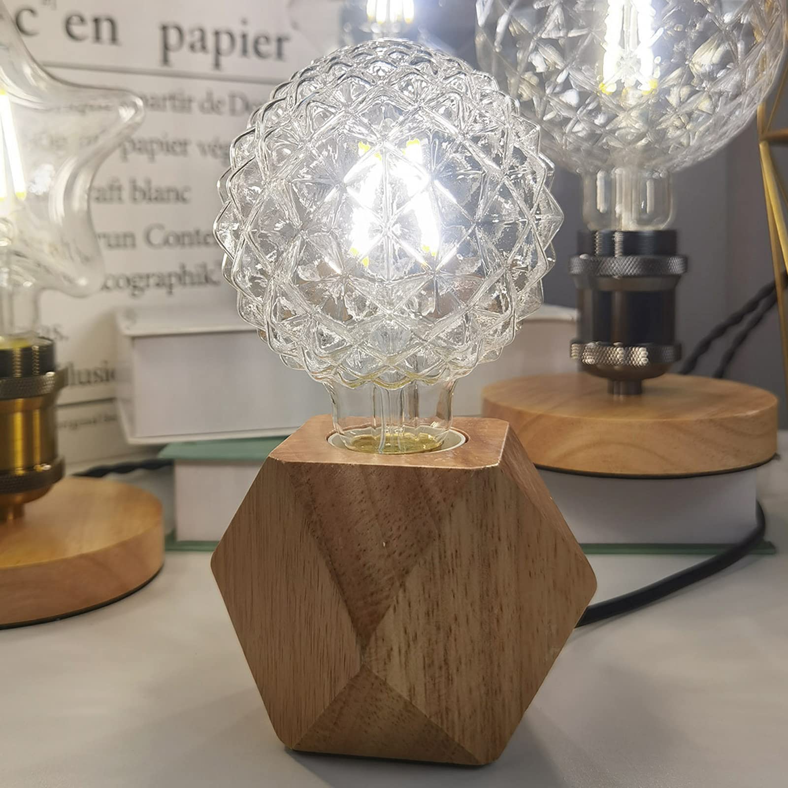 Lxcom Lighting G95 Pineapple Decorative Edison Light Bulbs 4W Globe Vintage Nostalgic Led Edison Light Bulb 40W Equivalent Neutr