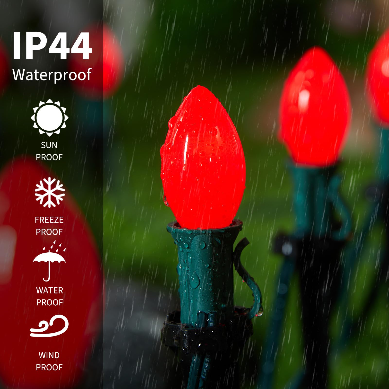 Minetom C7 Christmas Replacement Light Bulbs 50 Pack, C7 Bulbs Clear Incandescent Bulb For Christmas String Light, E12 Candelabr