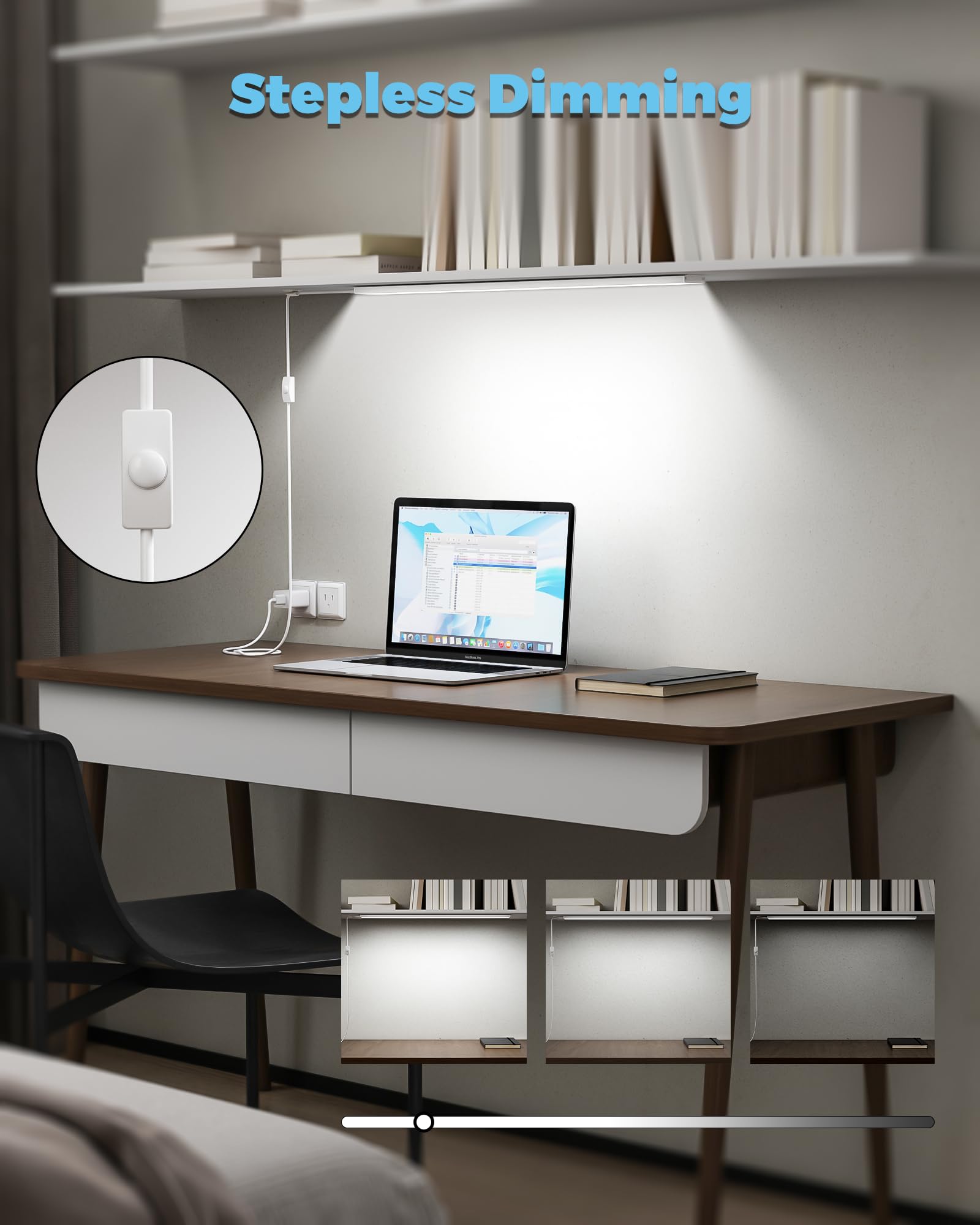 ASOKO LED Under Cabinet Lighting, 24Inch, 900Lumen, Dimmable, Cool White, Model UNO-PRO-UT