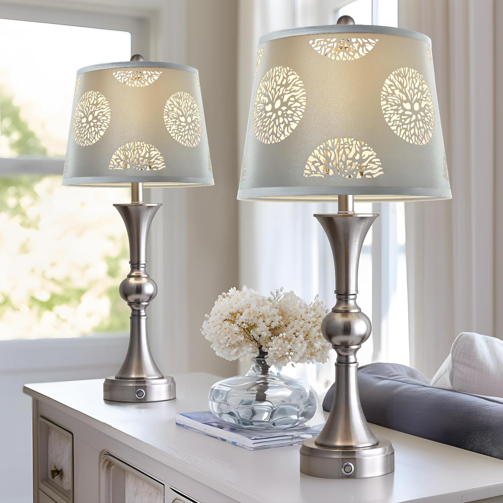 Lamp Shades Set Of 2 Replacement, Drum Lampshades, Lampshade 10 Inches Lampshades For Table Lamp, Floor Lamp, Pendant Light, Lam