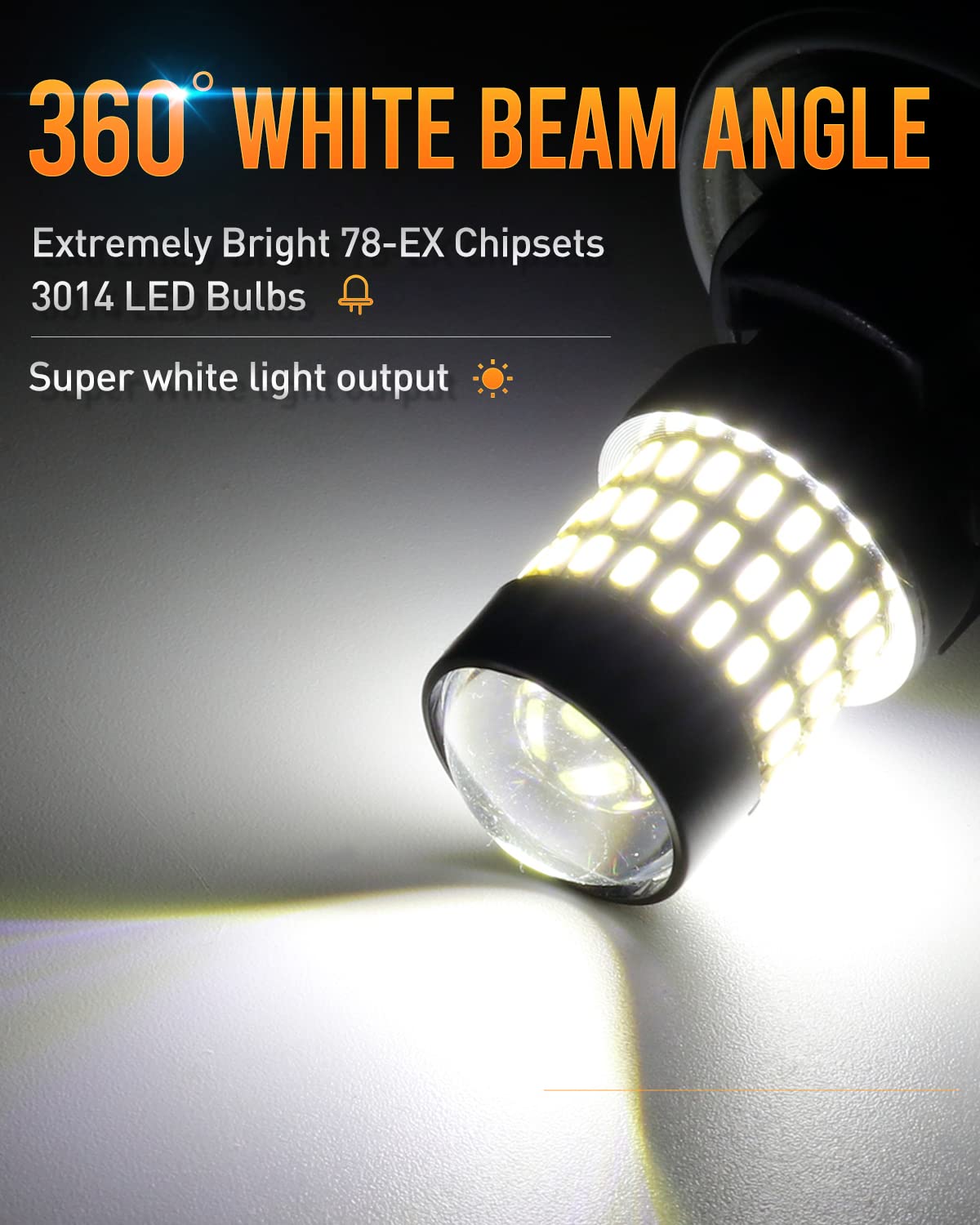 LUYED 3157 LED Bulb - 1800 Lumens Super Bright Turn Signal Light, Xenon White, Aluminum, Pack of 2, Model 8542091490