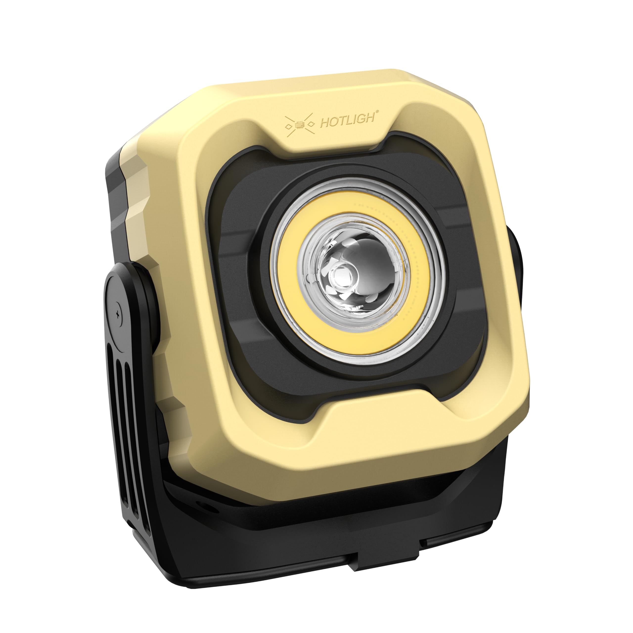 HOTLIGH Rechargeable Work Light, 1200LM, IPX4 Waterproof, 4000mAh Battery, Aluminum, Desert Yellow, Model ZF7899