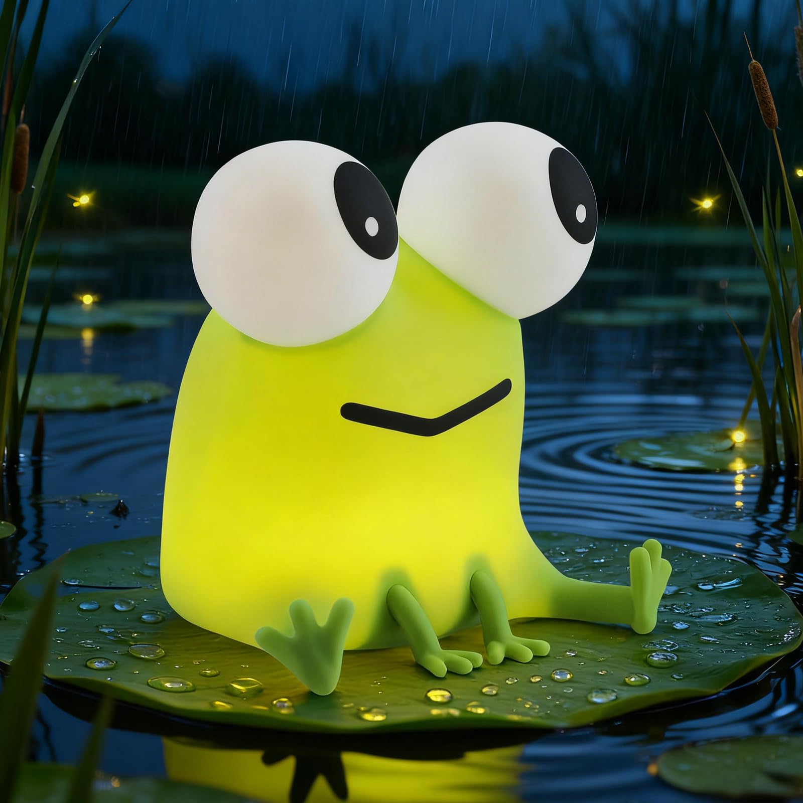 Gemmac Frog Night Light for Kids with Timer Dimmable 3 Brightness 7 Colors Kawaii Frog Lamp Warm Sleep Aid USB Rechargeable Port